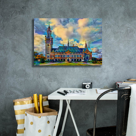 Image of 'The Hague Netherlands Peace Palace' by Pedro Gavidia, Canvas Wall Art,26 x 18