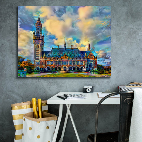 Image of 'The Hague Netherlands Peace Palace' by Pedro Gavidia, Canvas Wall Art,34 x 26