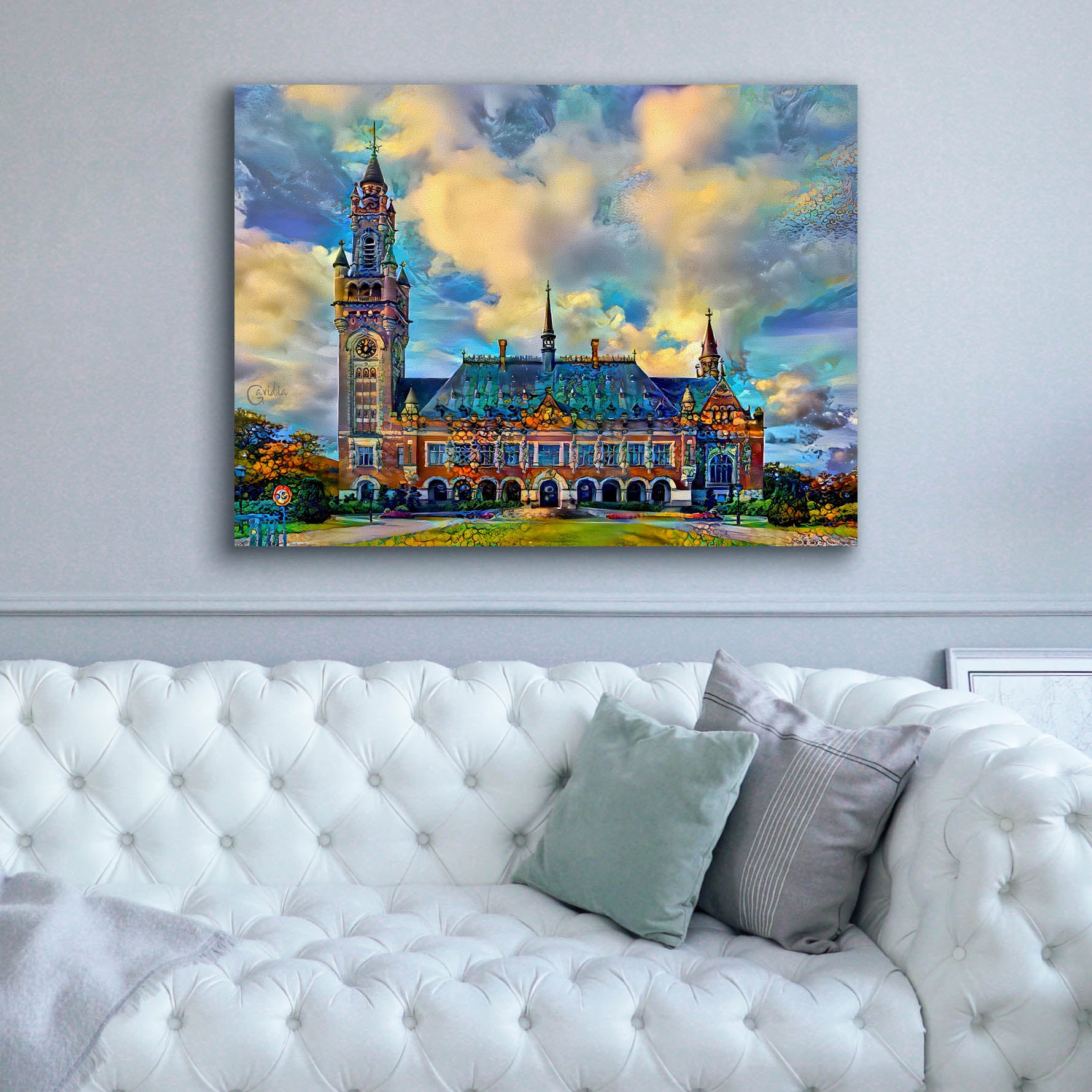 'The Hague Netherlands Peace Palace' by Pedro Gavidia, Canvas Wall Art,54 x 40