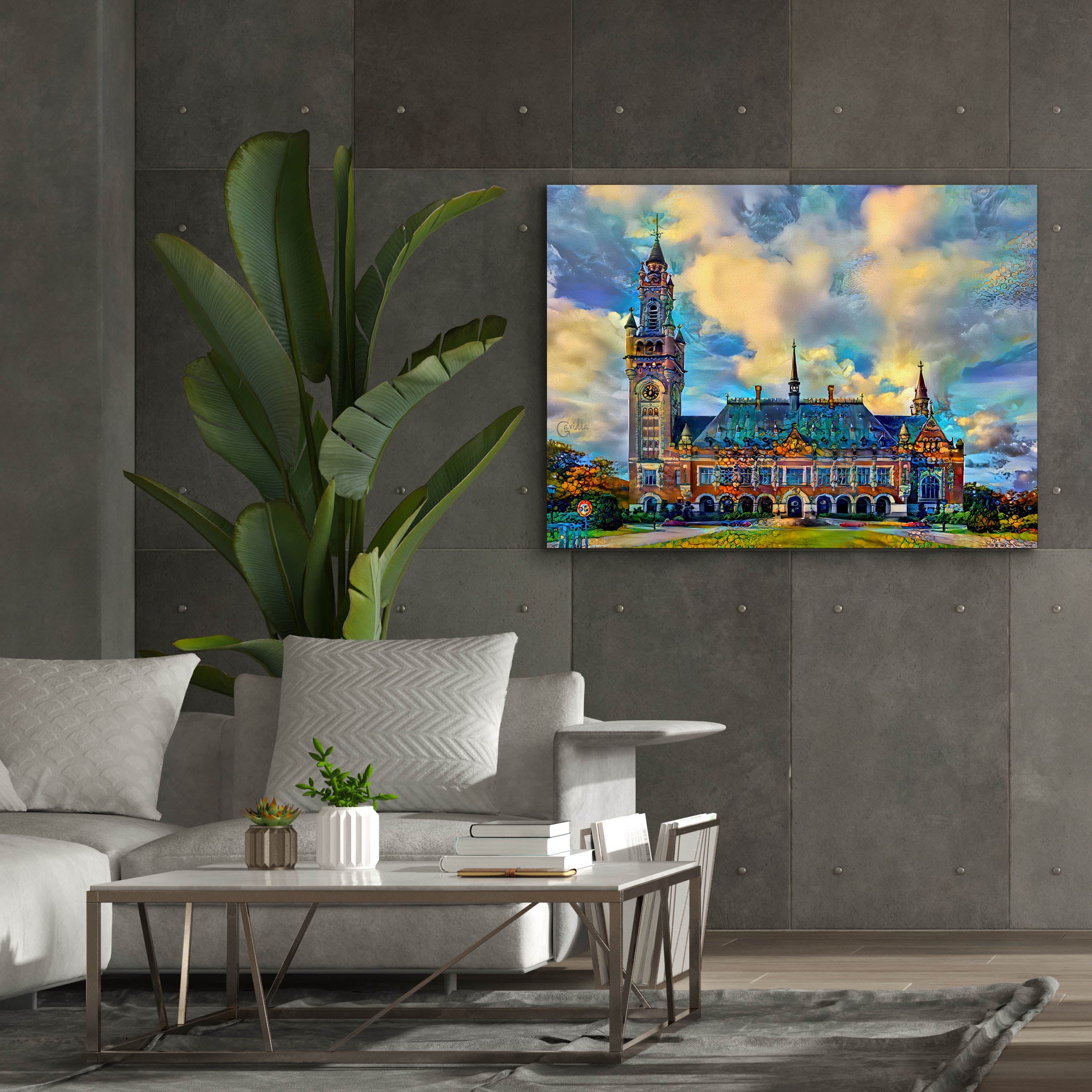 'The Hague Netherlands Peace Palace' by Pedro Gavidia, Canvas Wall Art,54 x 40