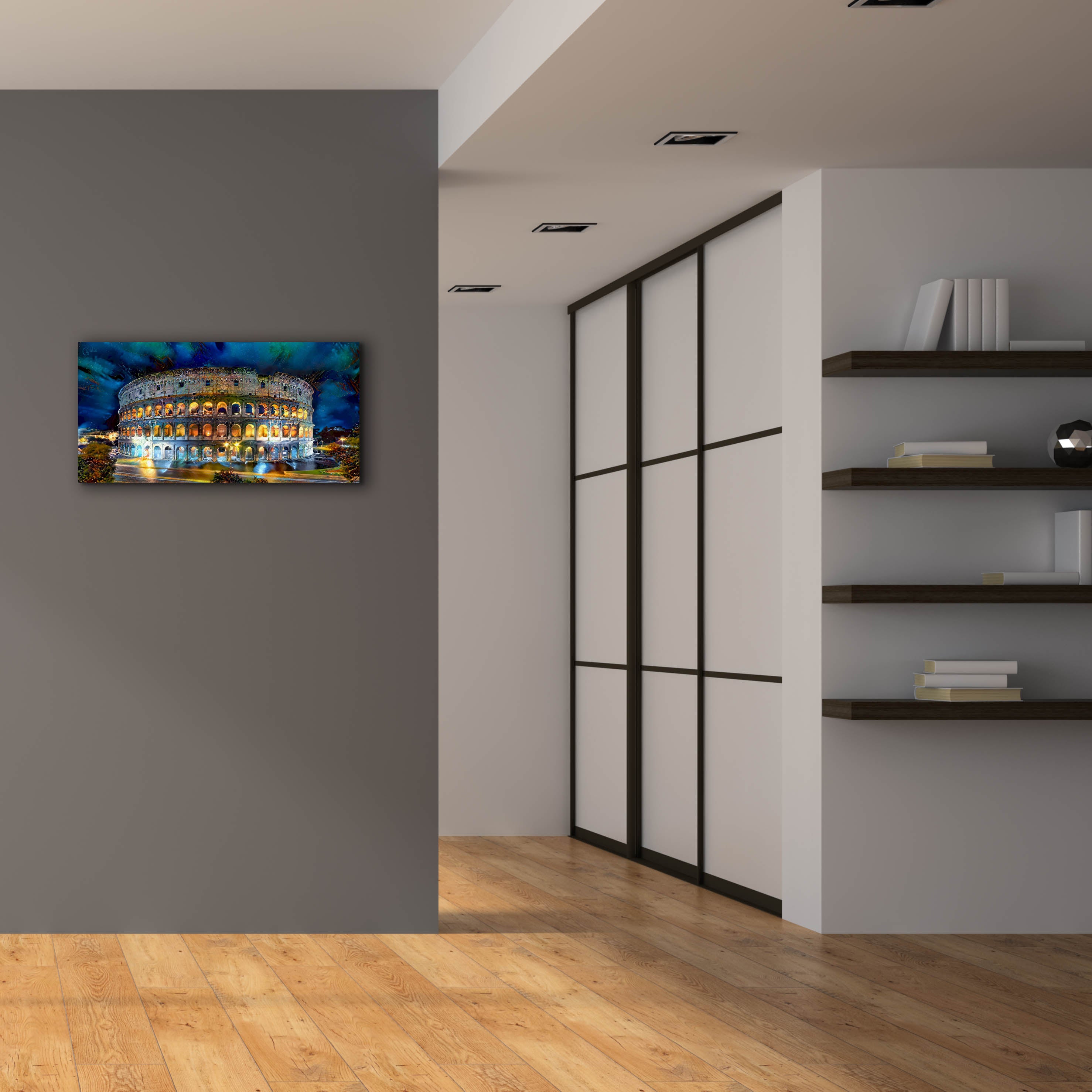 'Rome Italy Coliseo Night 2022' by Pedro Gavidia, Canvas Wall Art,40 x 20