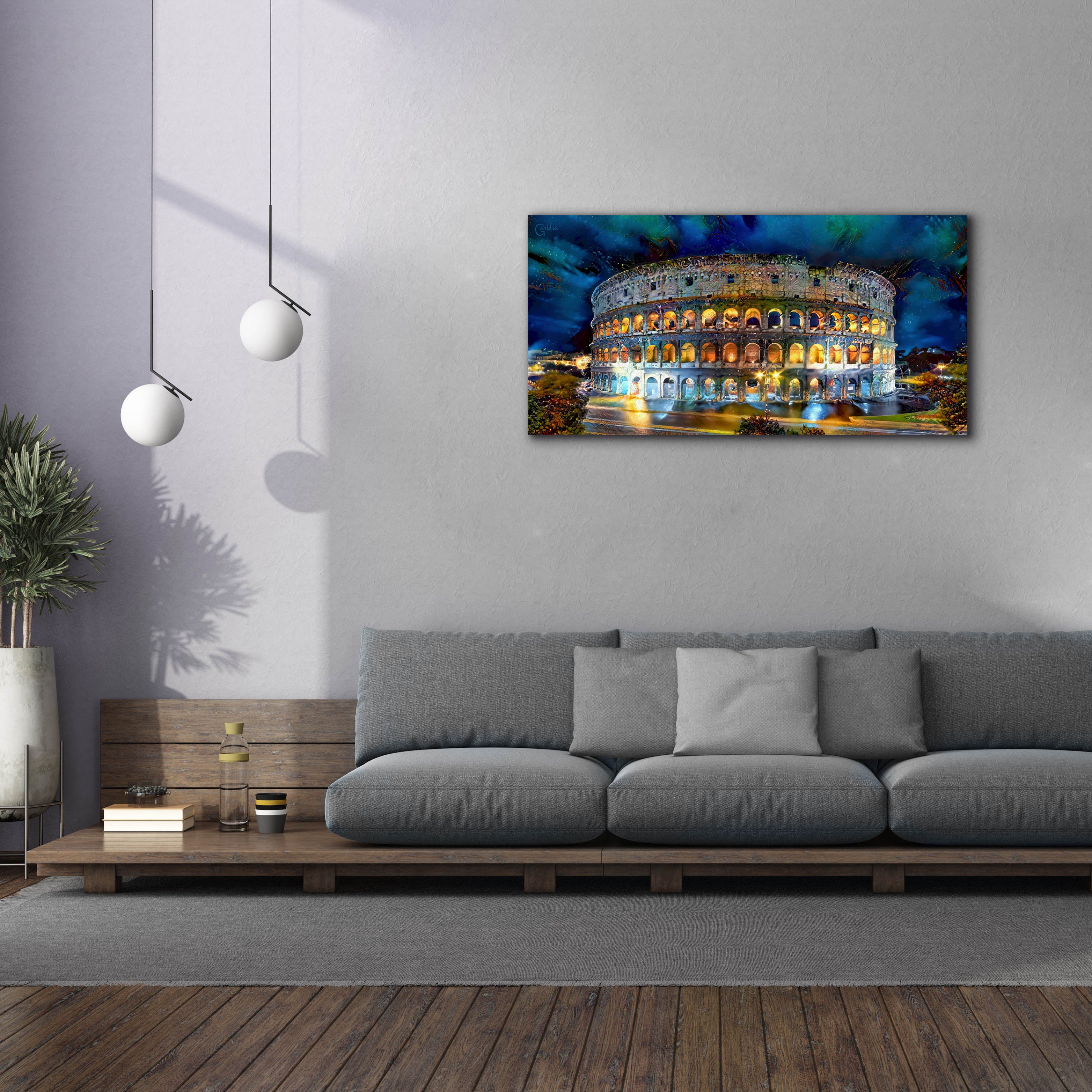 'Rome Italy Coliseo Night 2022' by Pedro Gavidia, Canvas Wall Art,60 x 30