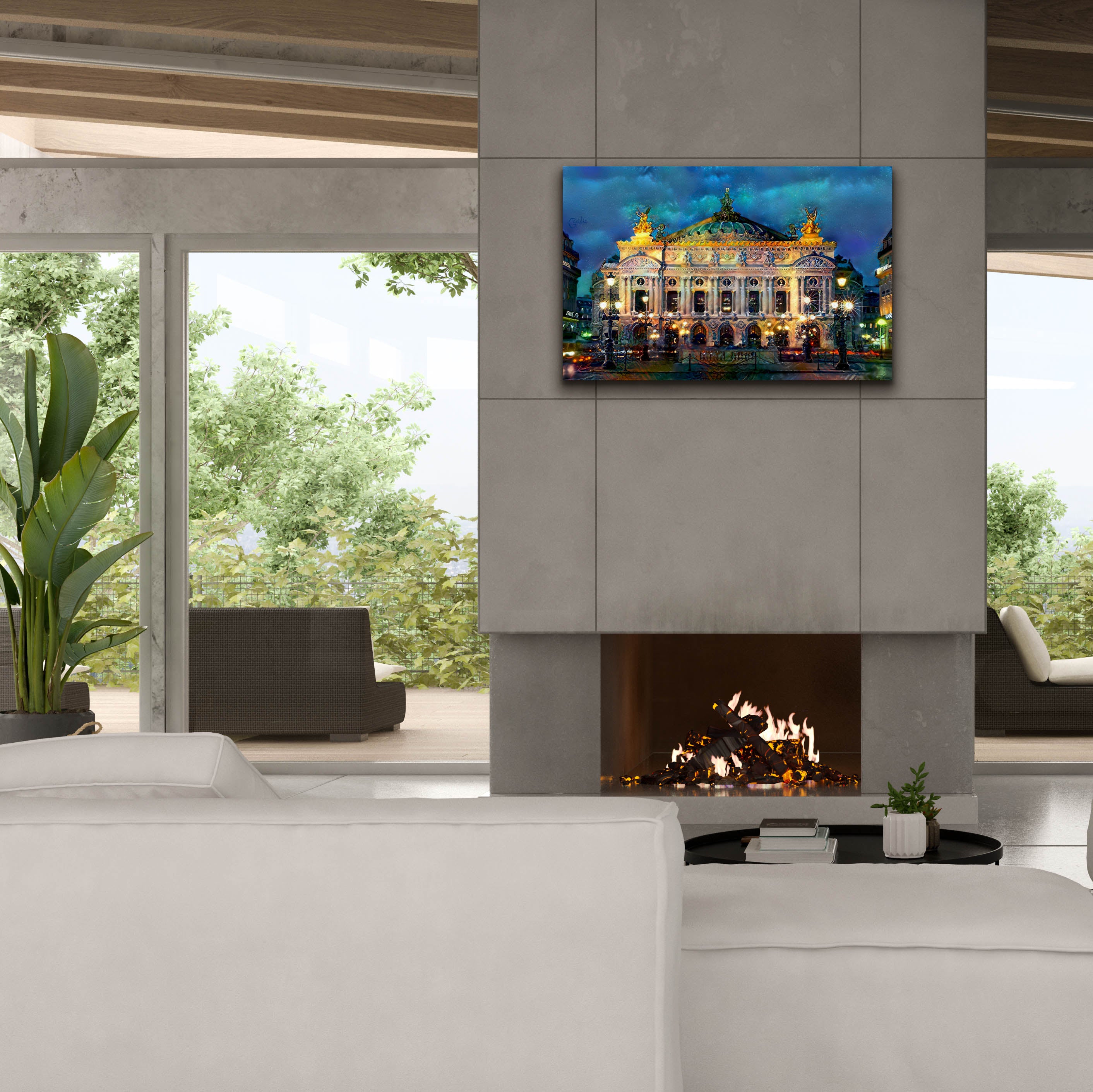 'Paris France Opera Garnier Night' by Pedro Gavidia, Canvas Wall Art,40 x 26