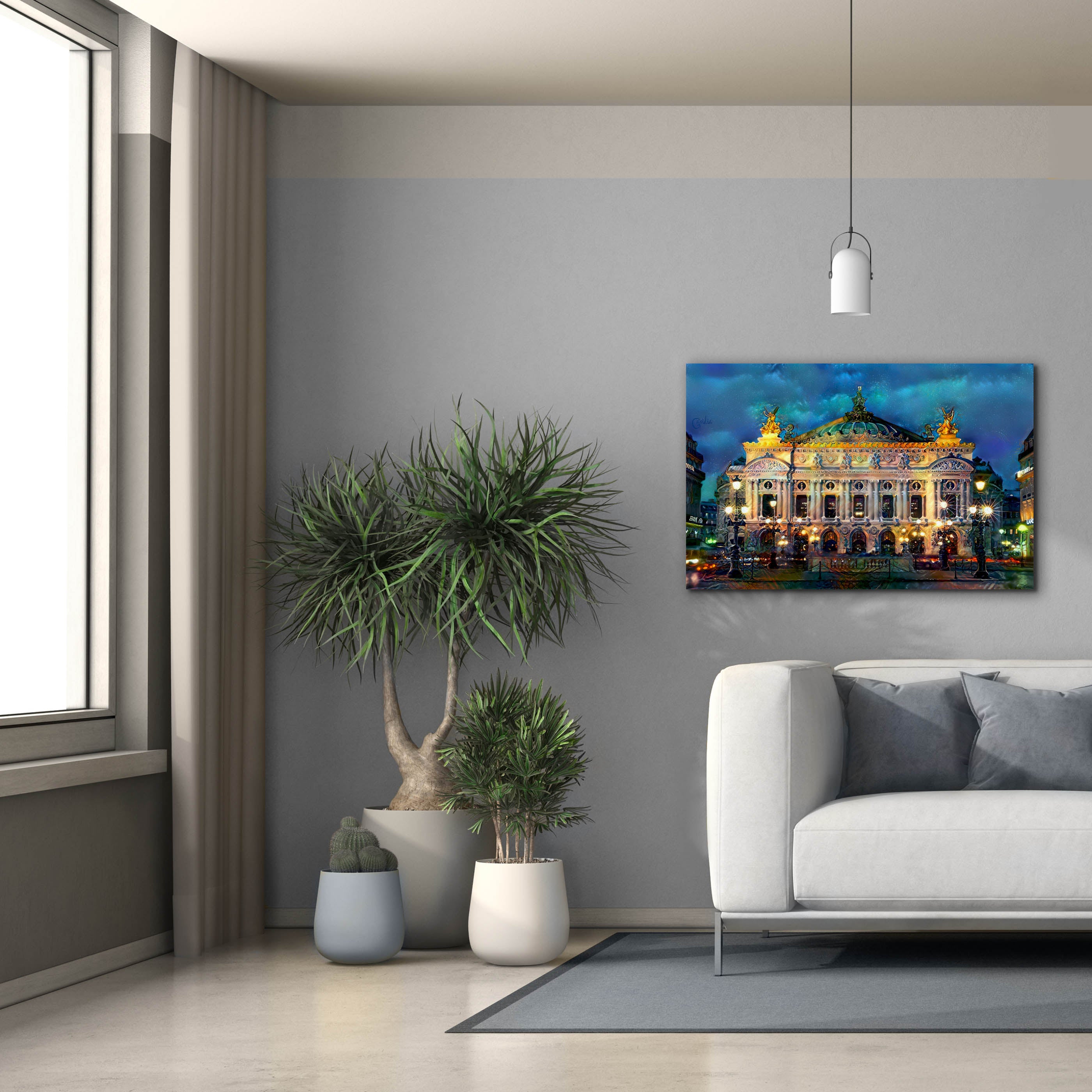 'Paris France Opera Garnier Night' by Pedro Gavidia, Canvas Wall Art,40 x 26