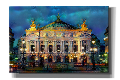 Image of 'Paris France Opera Garnier Night' by Pedro Gavidia, Canvas Wall Art