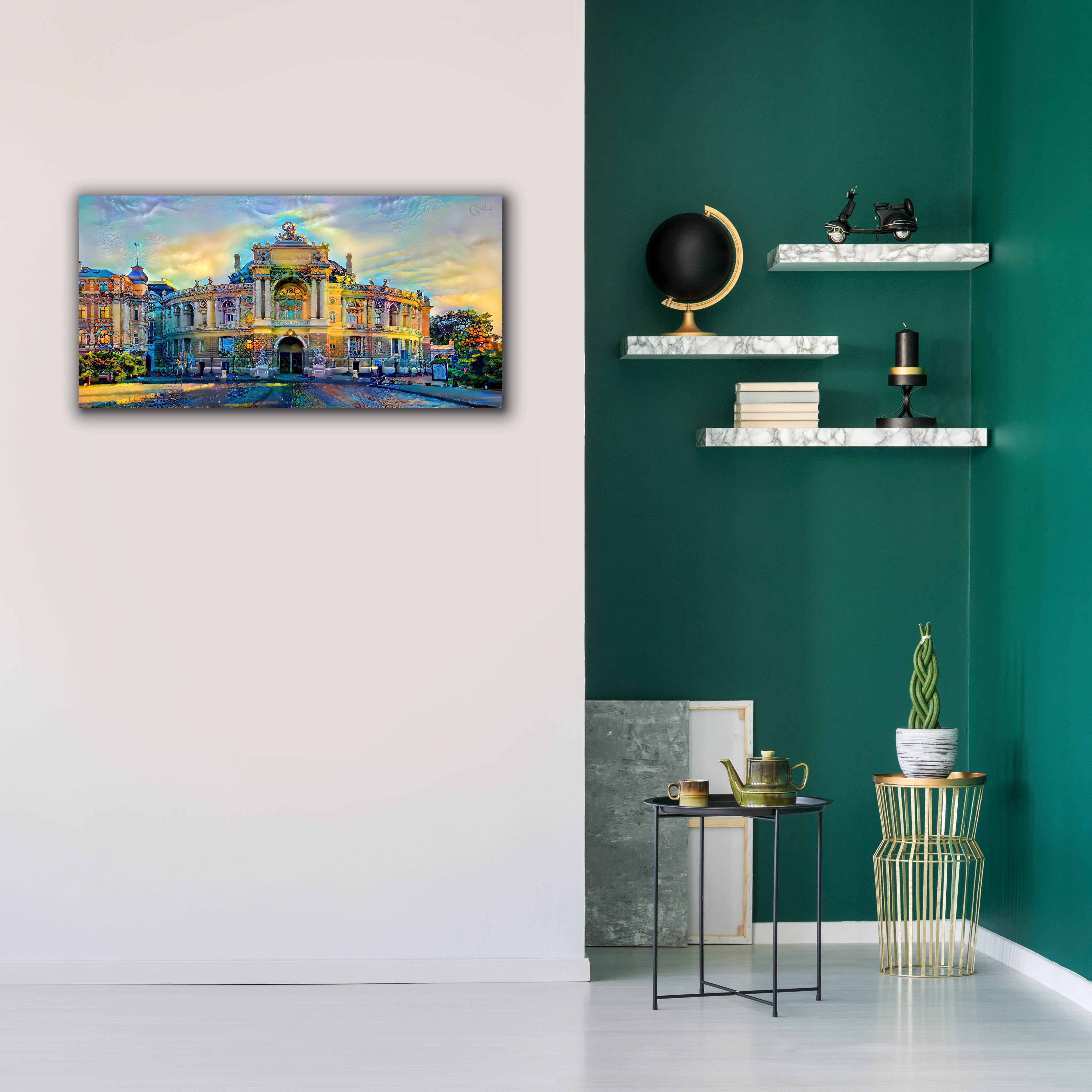 'Odessa Ukraine Opera and Ballet Theater' by Pedro Gavidia, Canvas Wall Art,40 x 20