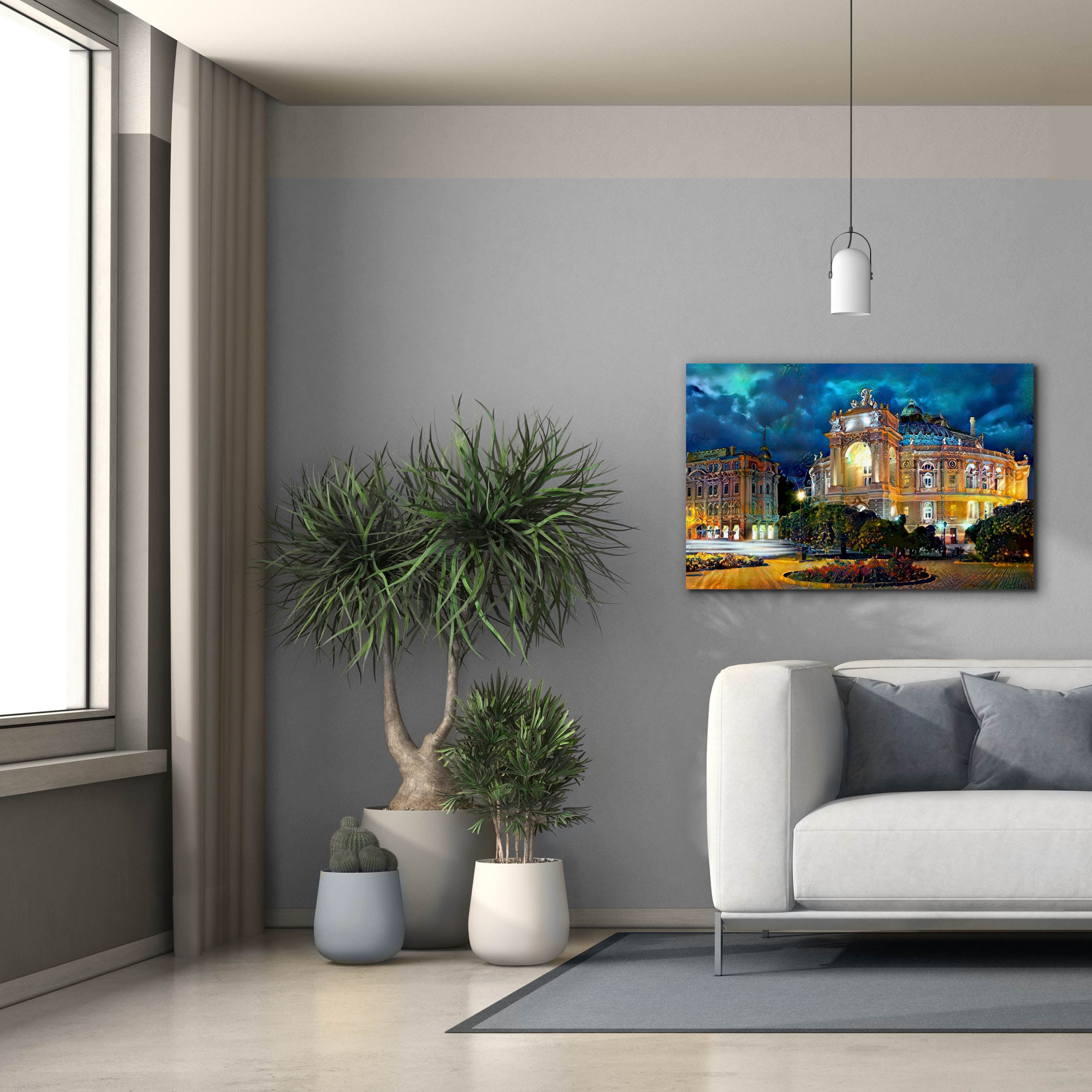 'Odessa Ukraine Opera and Ballet Theater Night' by Pedro Gavidia, Canvas Wall Art,40 x 26