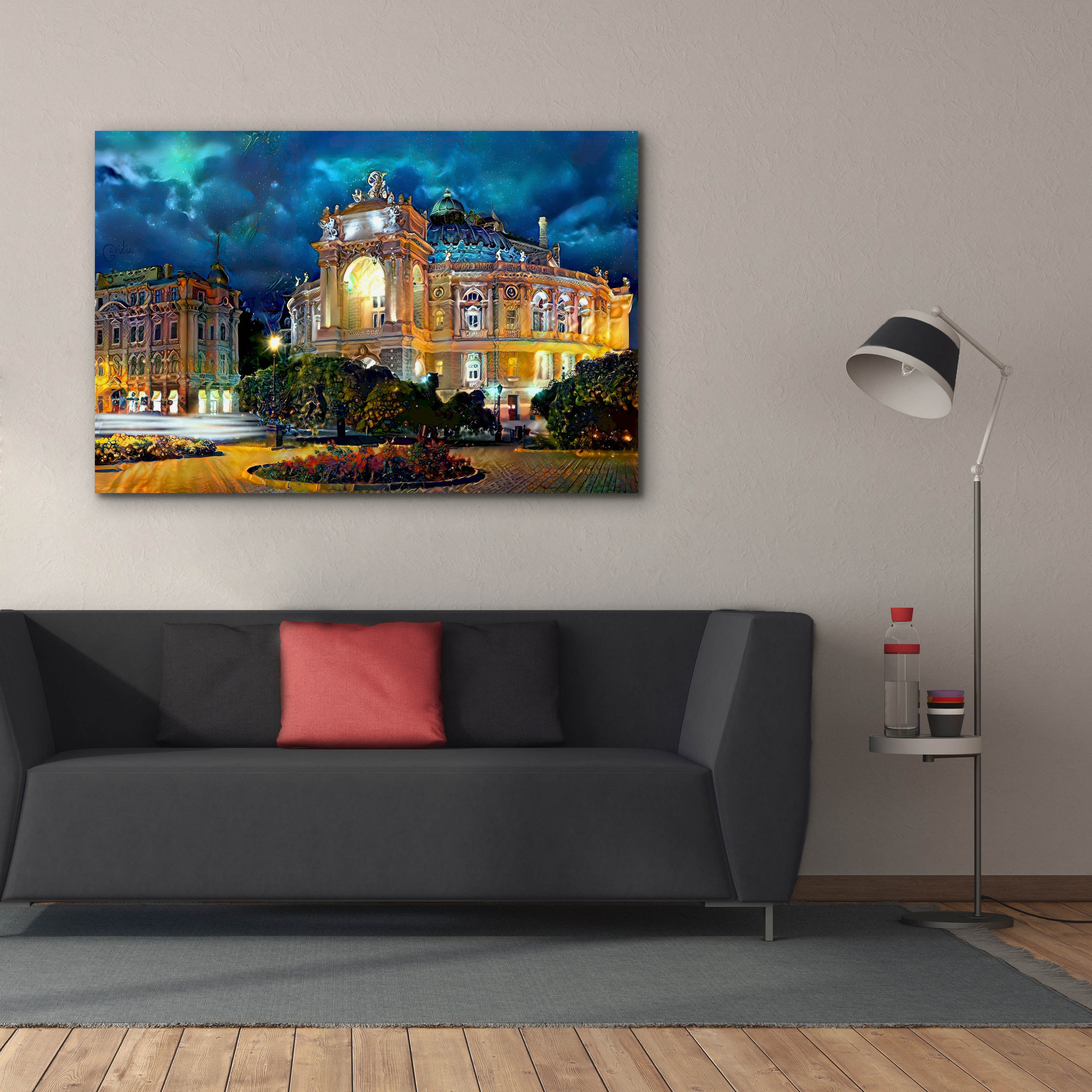 'Odessa Ukraine Opera and Ballet Theater Night' by Pedro Gavidia, Canvas Wall Art,60 x 40