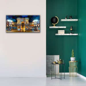 'Milan Italy Vitorio Emanuel II Night 2022' by Pedro Gavidia, Canvas Wall Art,40 x 20