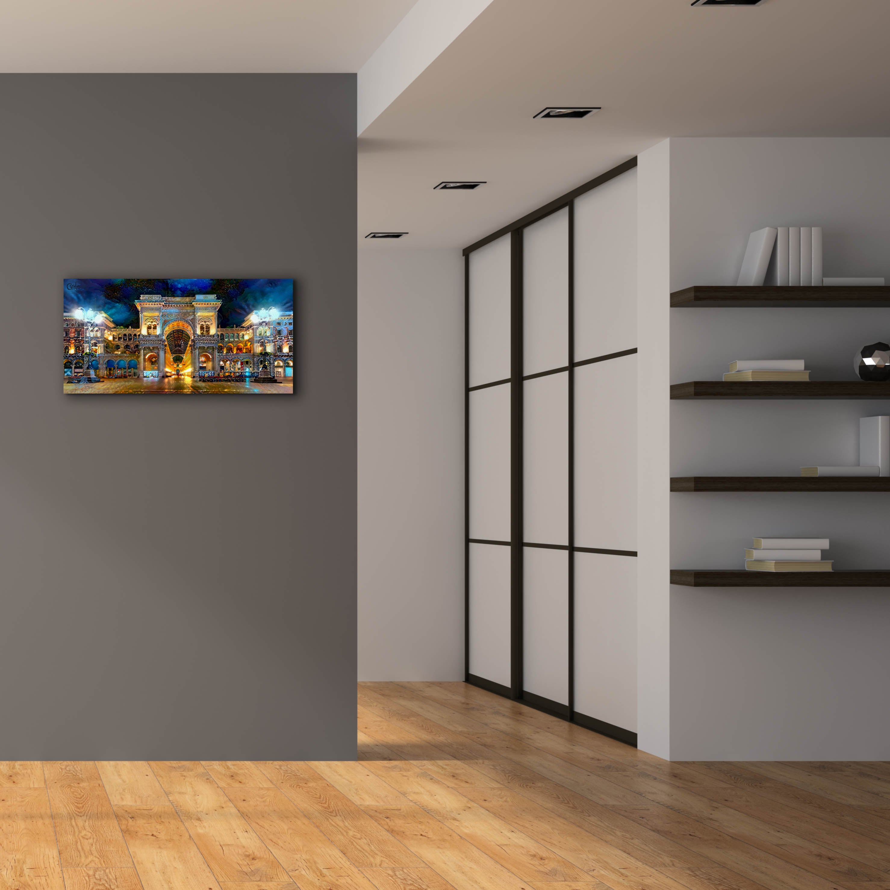 'Milan Italy Vitorio Emanuel II Night 2022' by Pedro Gavidia, Canvas Wall Art,40 x 20