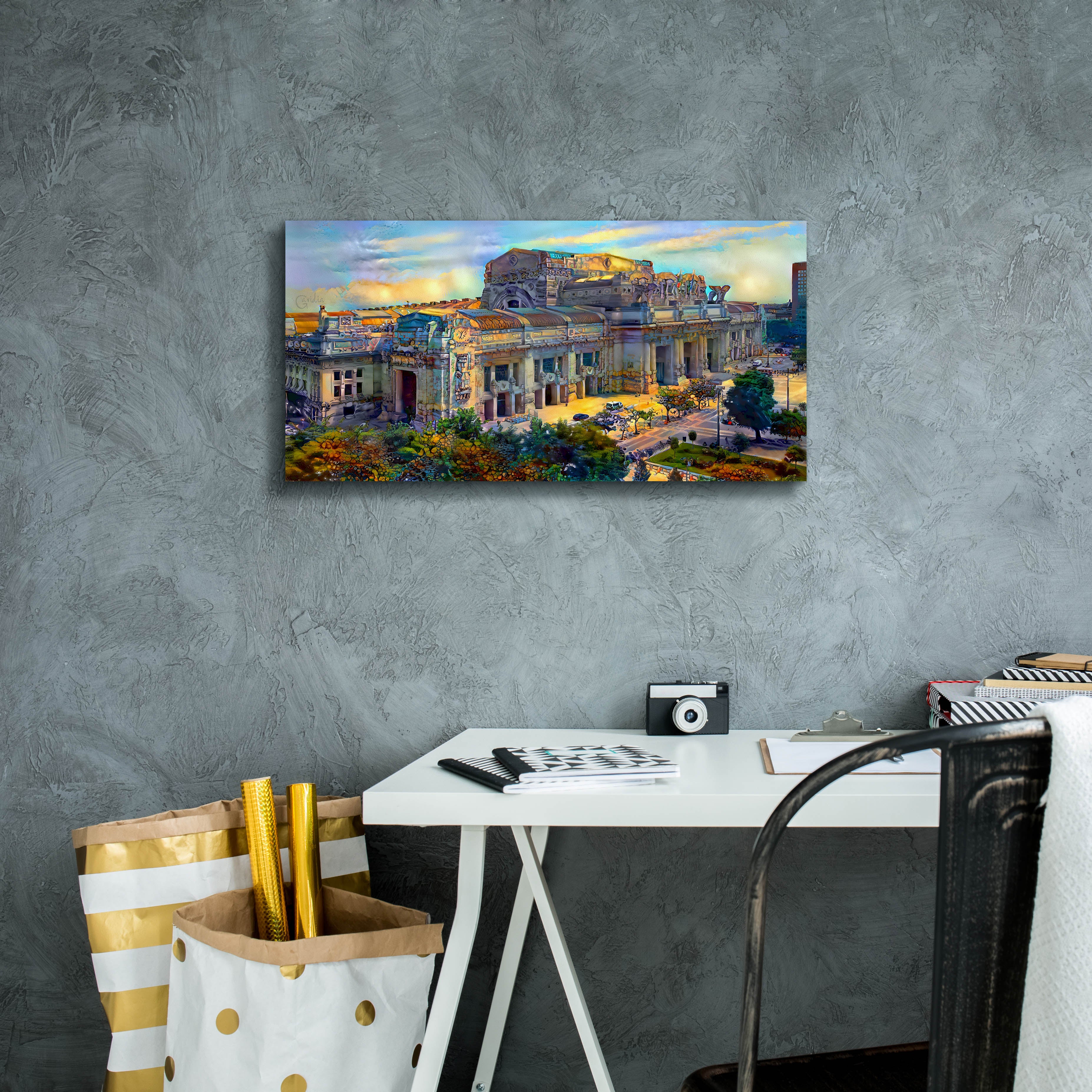 'Milan Italy Central Station' by Pedro Gavidia, Canvas Wall Art,24 x 12