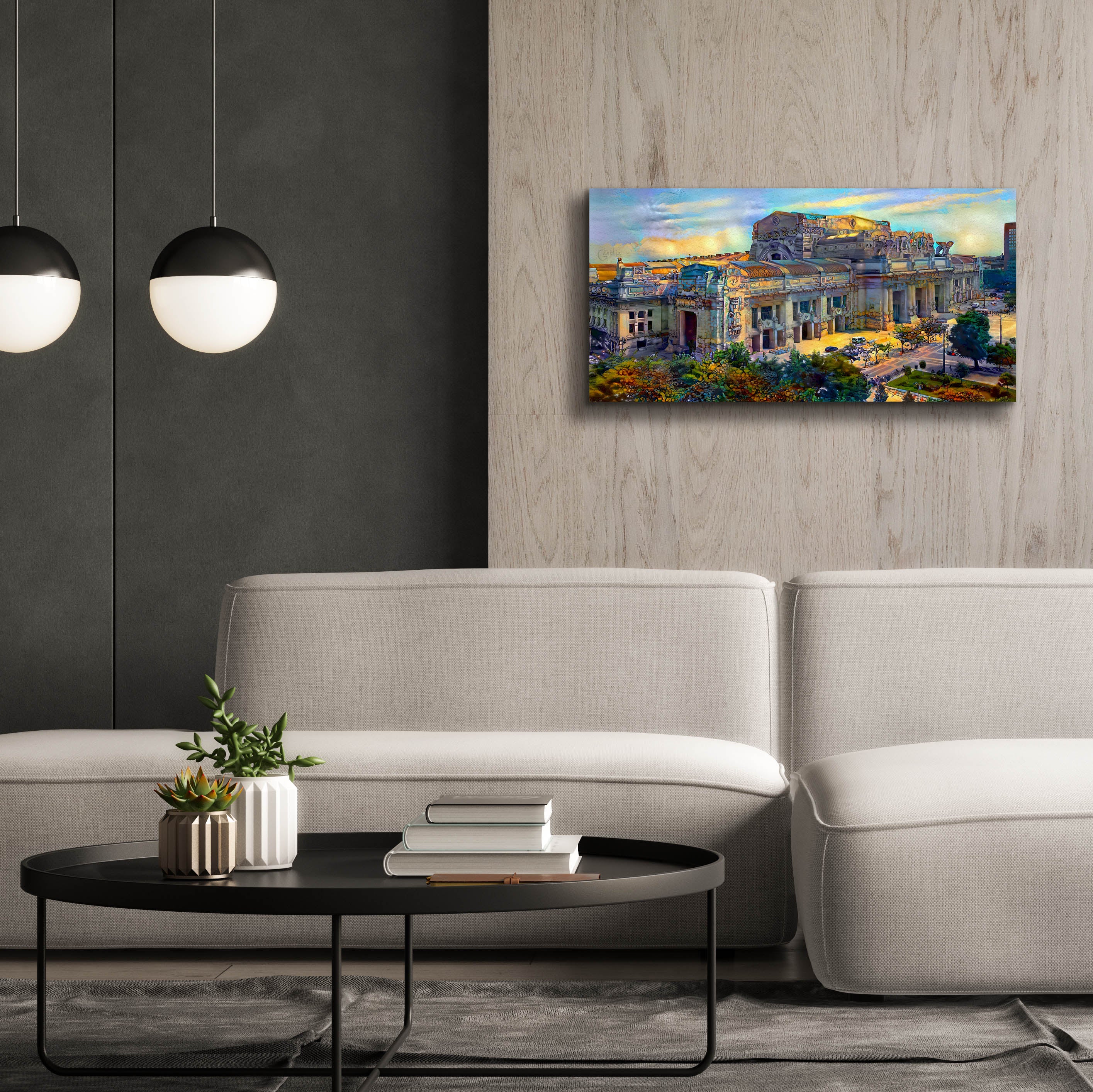 'Milan Italy Central Station' by Pedro Gavidia, Canvas Wall Art,40 x 20