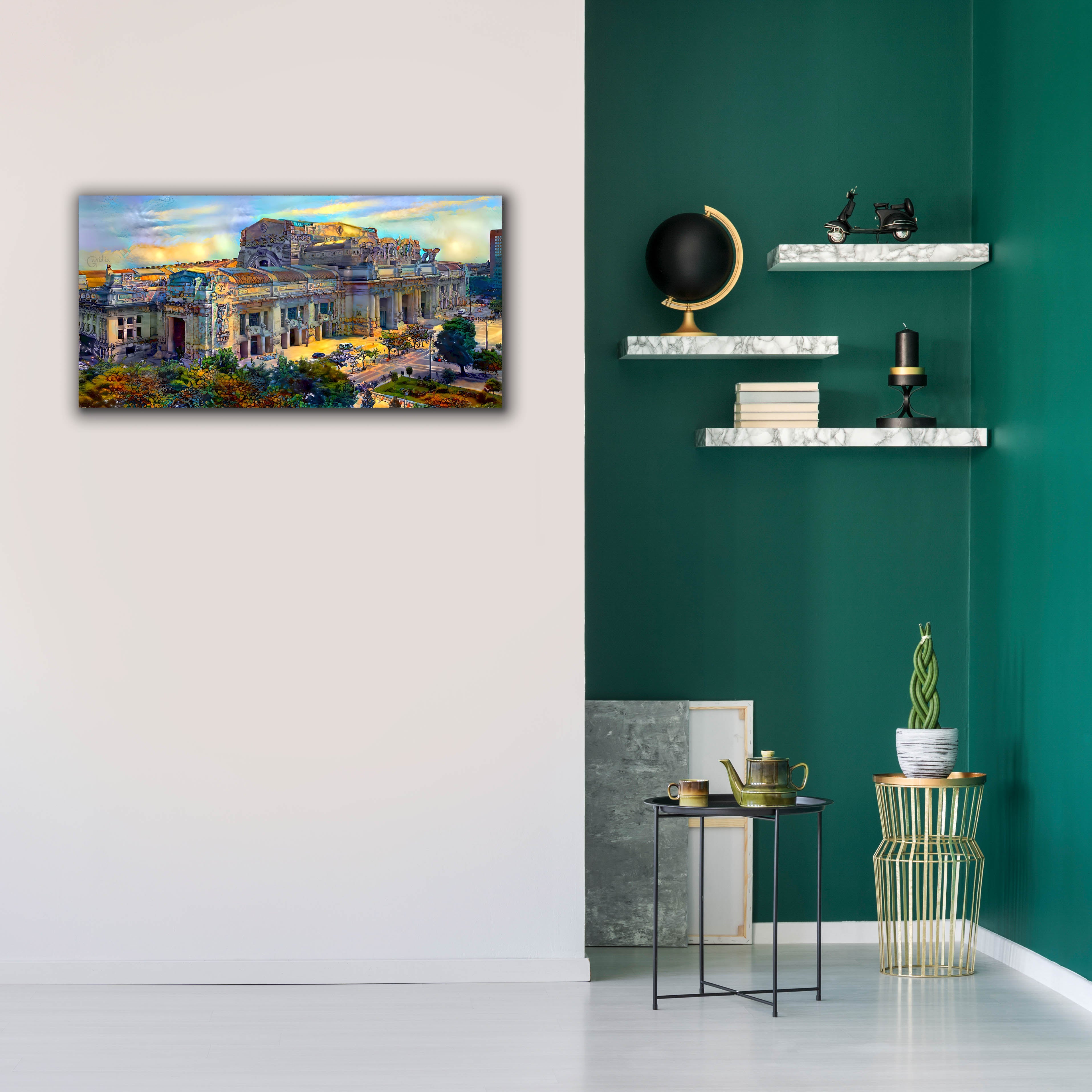 'Milan Italy Central Station' by Pedro Gavidia, Canvas Wall Art,40 x 20