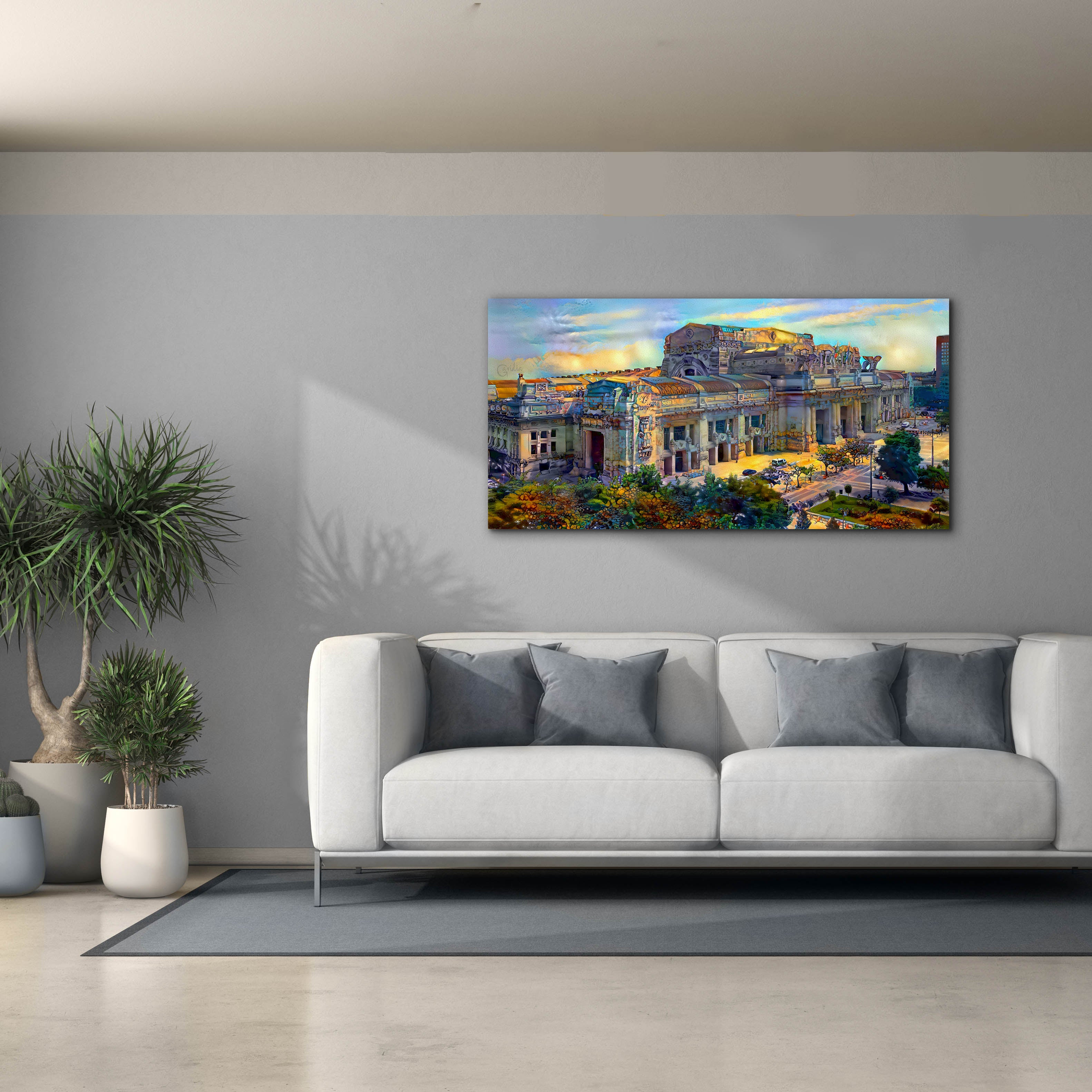 'Milan Italy Central Station' by Pedro Gavidia, Canvas Wall Art,60 x 30