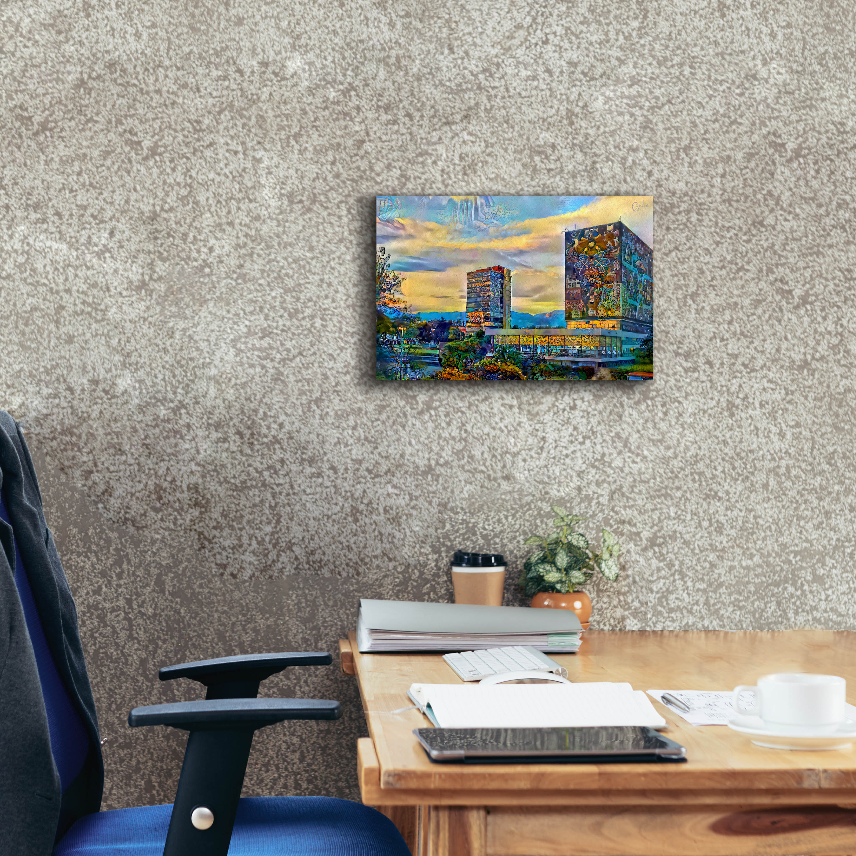 'Mexico City University City' by Pedro Gavidia, Canvas Wall Art,18 x 12