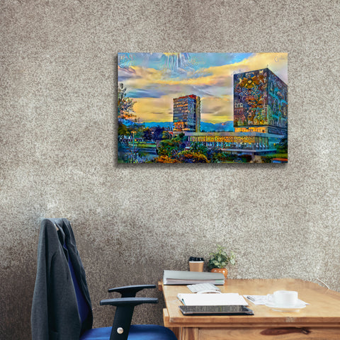 Image of 'Mexico City University City' by Pedro Gavidia, Canvas Wall Art,40 x 26