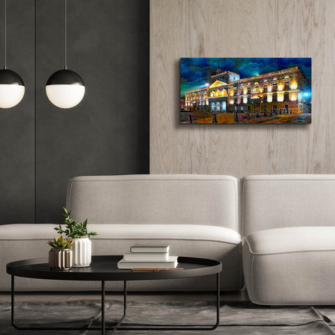 Image of 'Mexico City Palace of Mines Night' by Pedro Gavidia, Canvas Wall Art,40 x 20