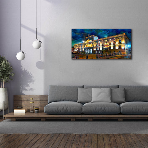 Image of 'Mexico City Palace of Mines Night' by Pedro Gavidia, Canvas Wall Art,60 x 30