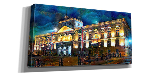 'Mexico City Palace of Mines Night' by Pedro Gavidia, Canvas Wall Art