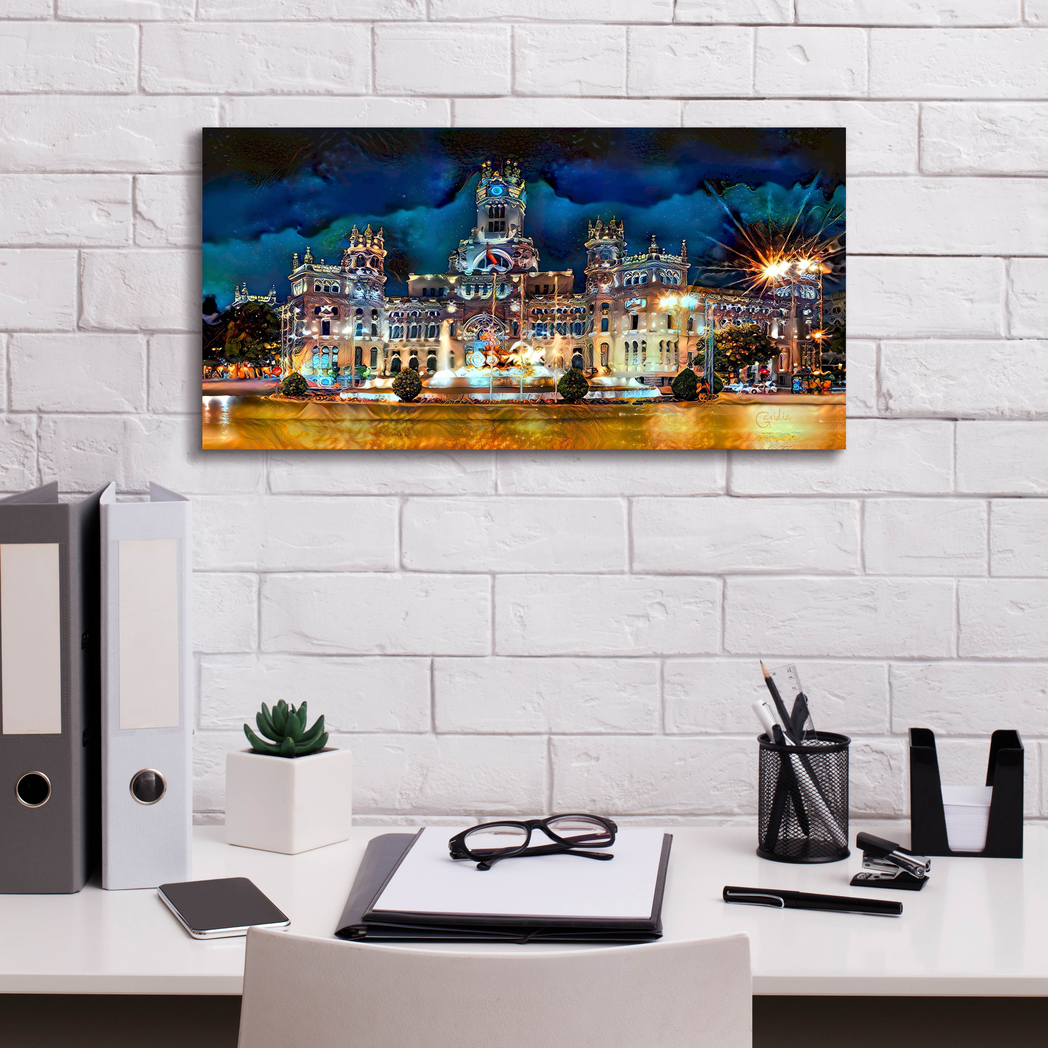 'Madrid Spain Cibeles Palace' by Pedro Gavidia, Canvas Wall Art,24 x 12
