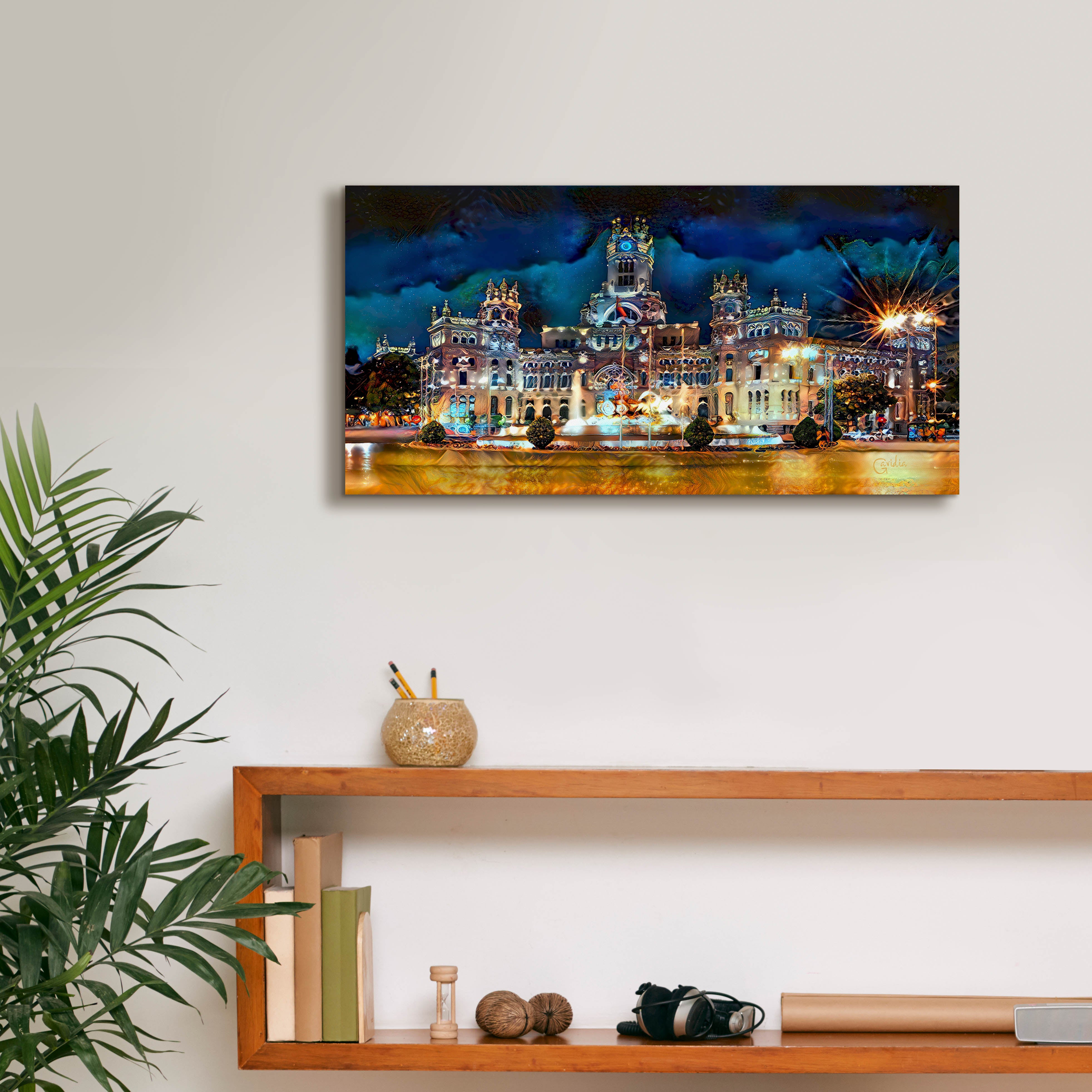 'Madrid Spain Cibeles Palace' by Pedro Gavidia, Canvas Wall Art,24 x 12