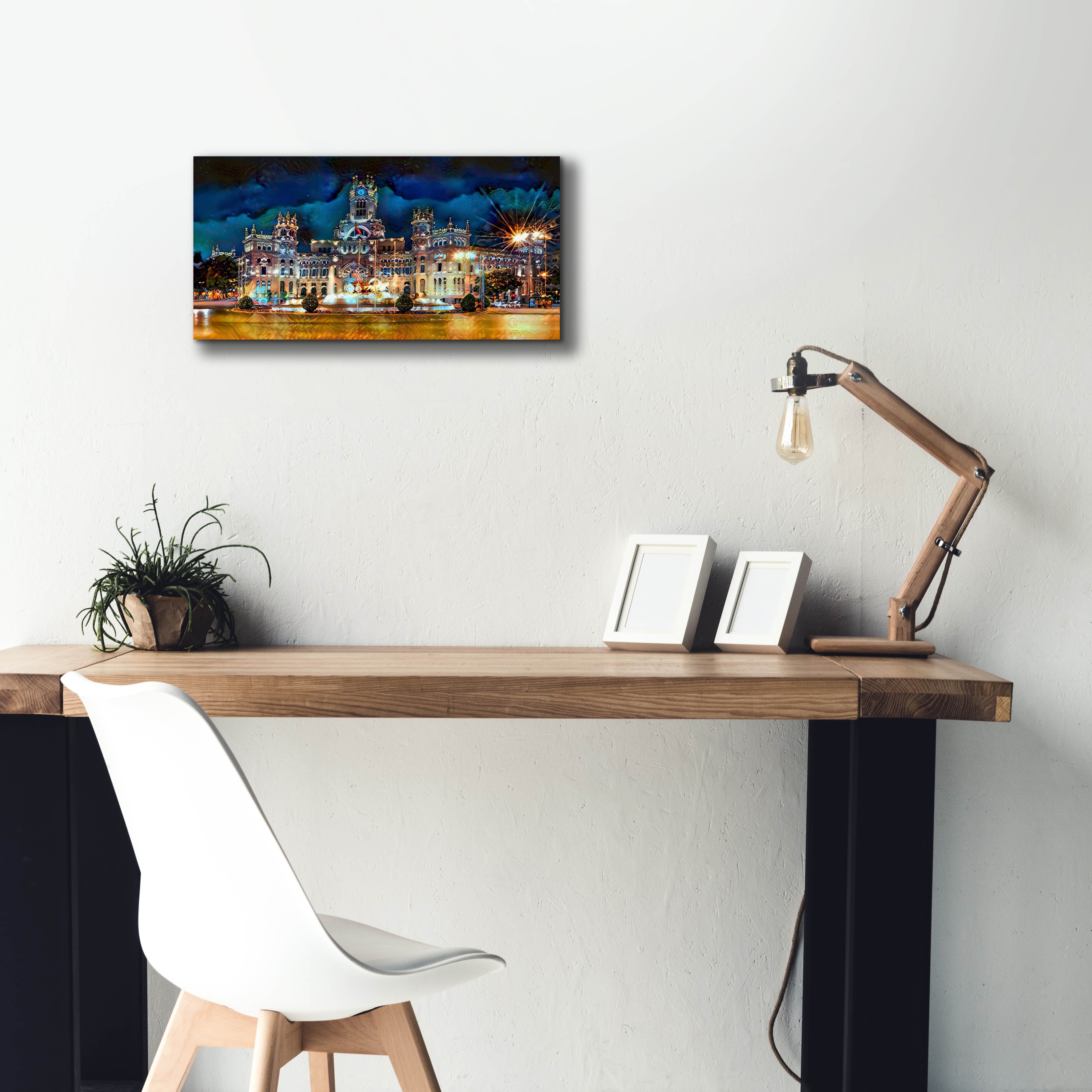 'Madrid Spain Cibeles Palace' by Pedro Gavidia, Canvas Wall Art,24 x 12