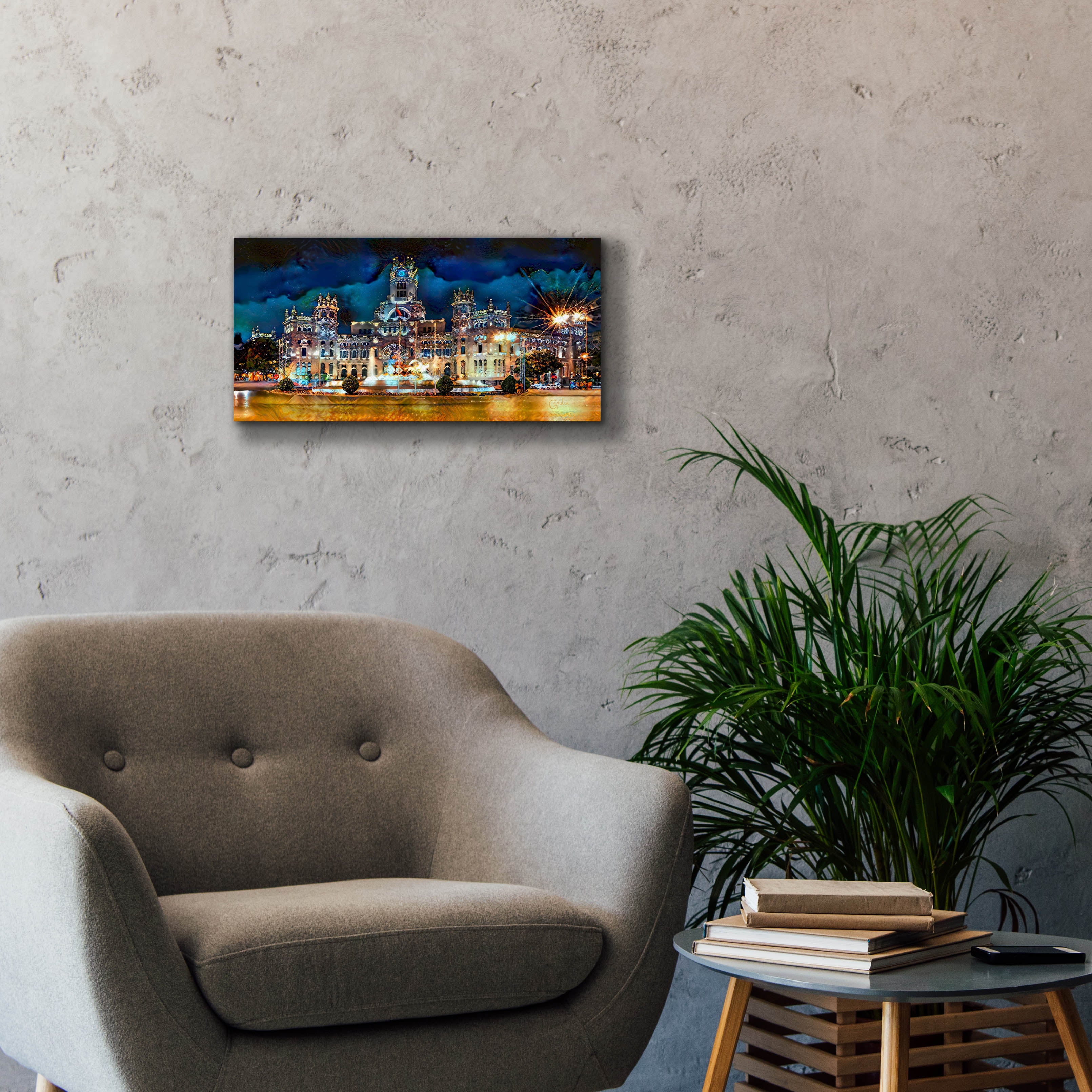 'Madrid Spain Cibeles Palace' by Pedro Gavidia, Canvas Wall Art,24 x 12