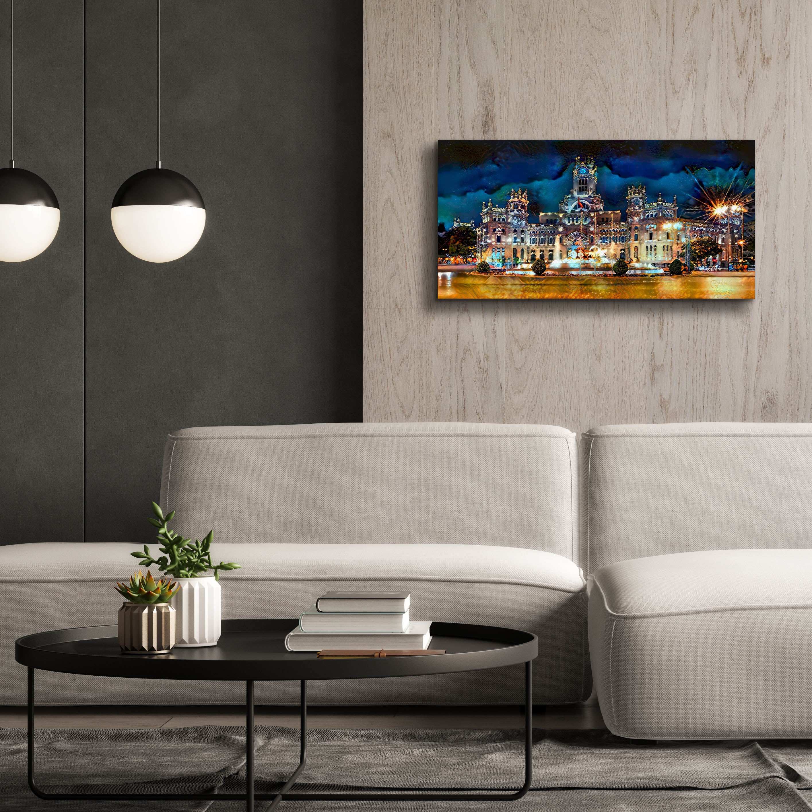 'Madrid Spain Cibeles Palace' by Pedro Gavidia, Canvas Wall Art,40 x 20