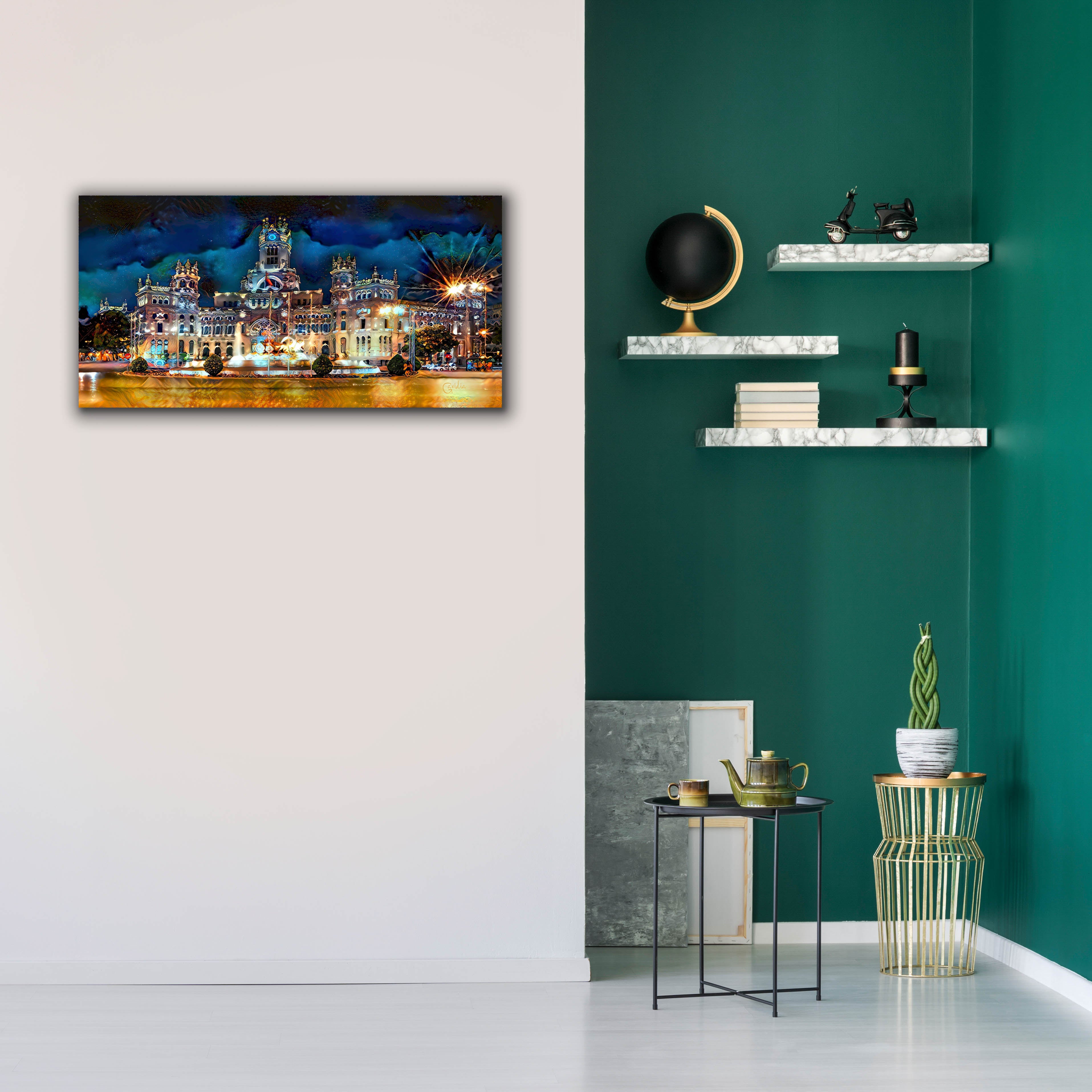 'Madrid Spain Cibeles Palace' by Pedro Gavidia, Canvas Wall Art,40 x 20