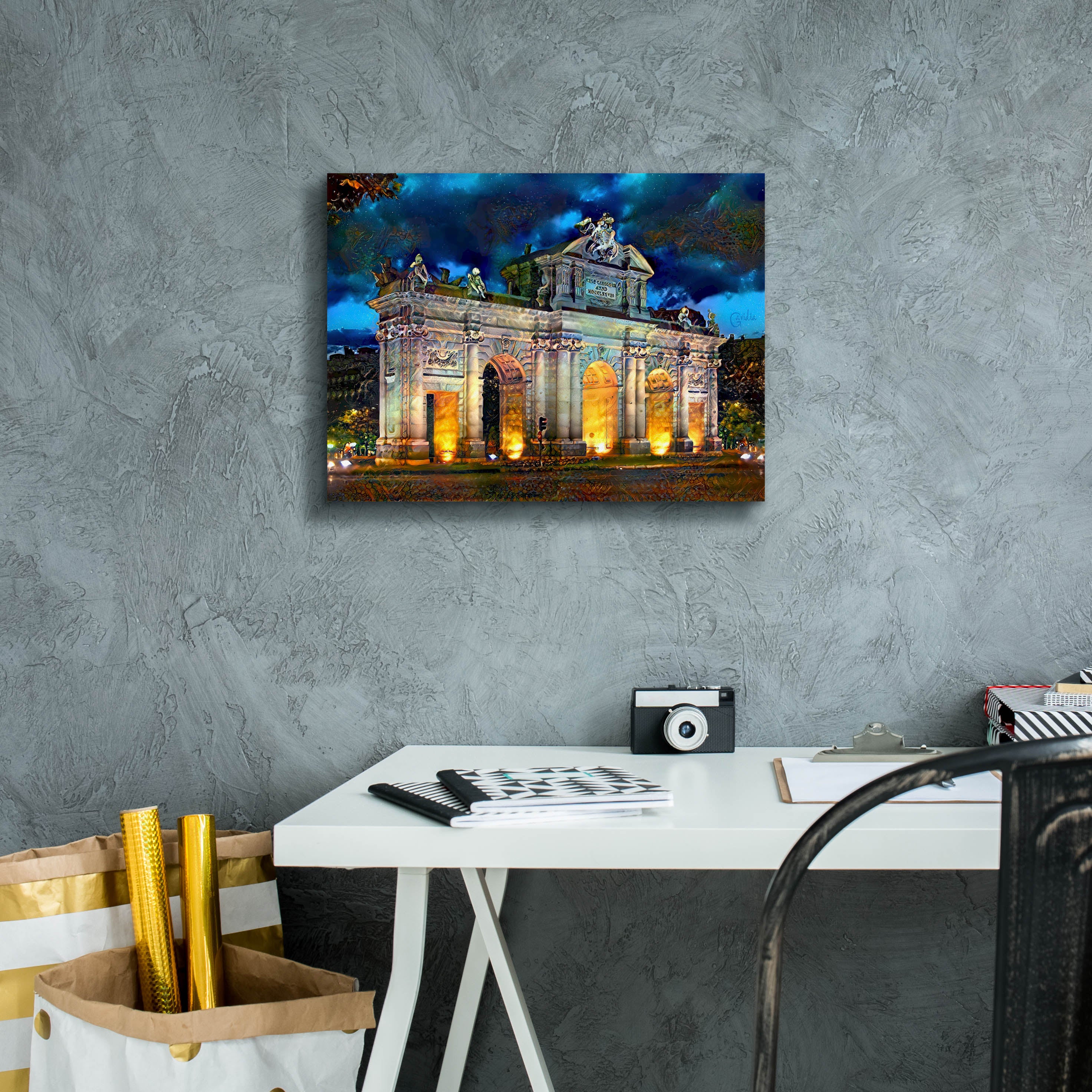 'Madrid Spain Alcala Gate' by Pedro Gavidia, Canvas Wall Art,16 x 12