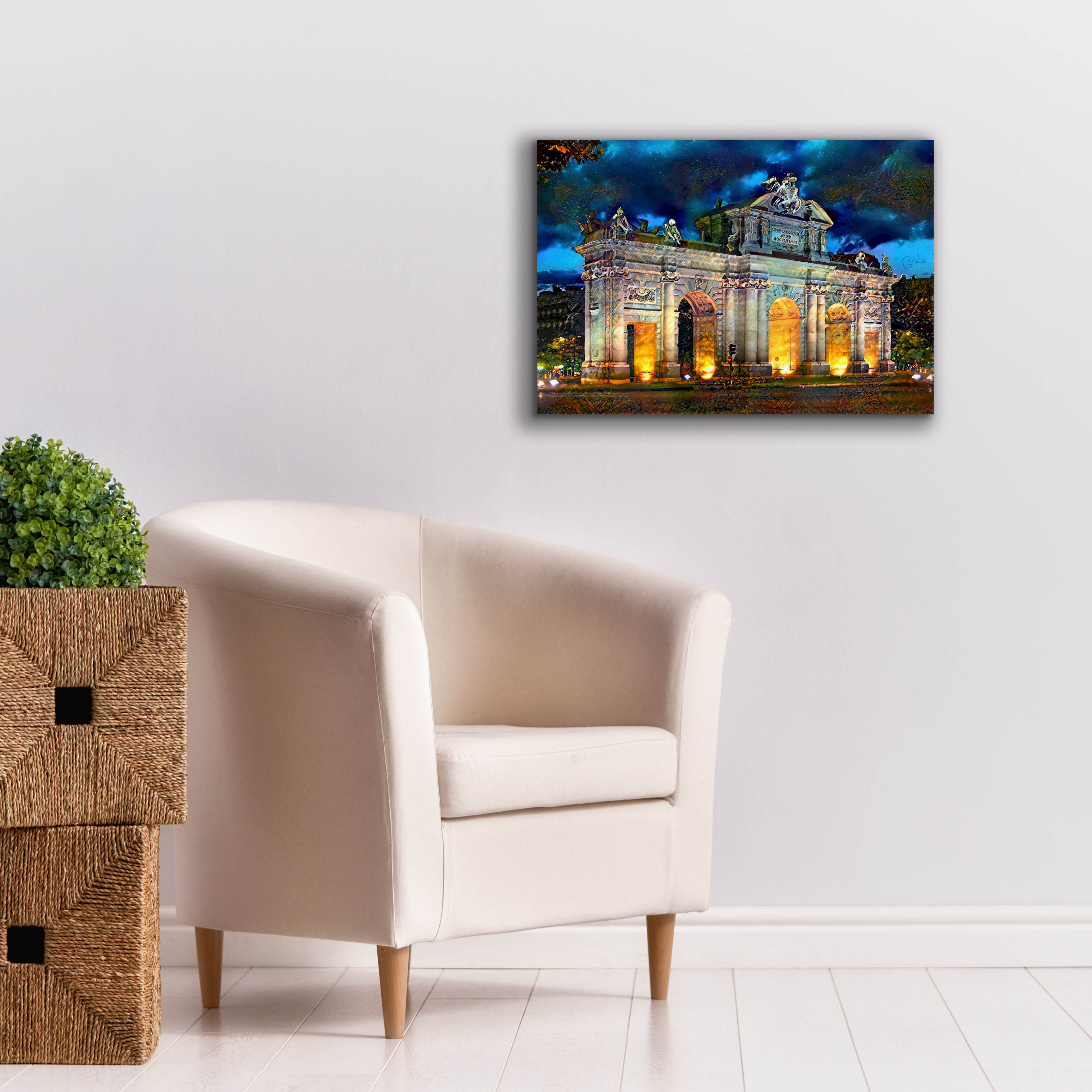 'Madrid Spain Alcala Gate' by Pedro Gavidia, Canvas Wall Art,26 x 18