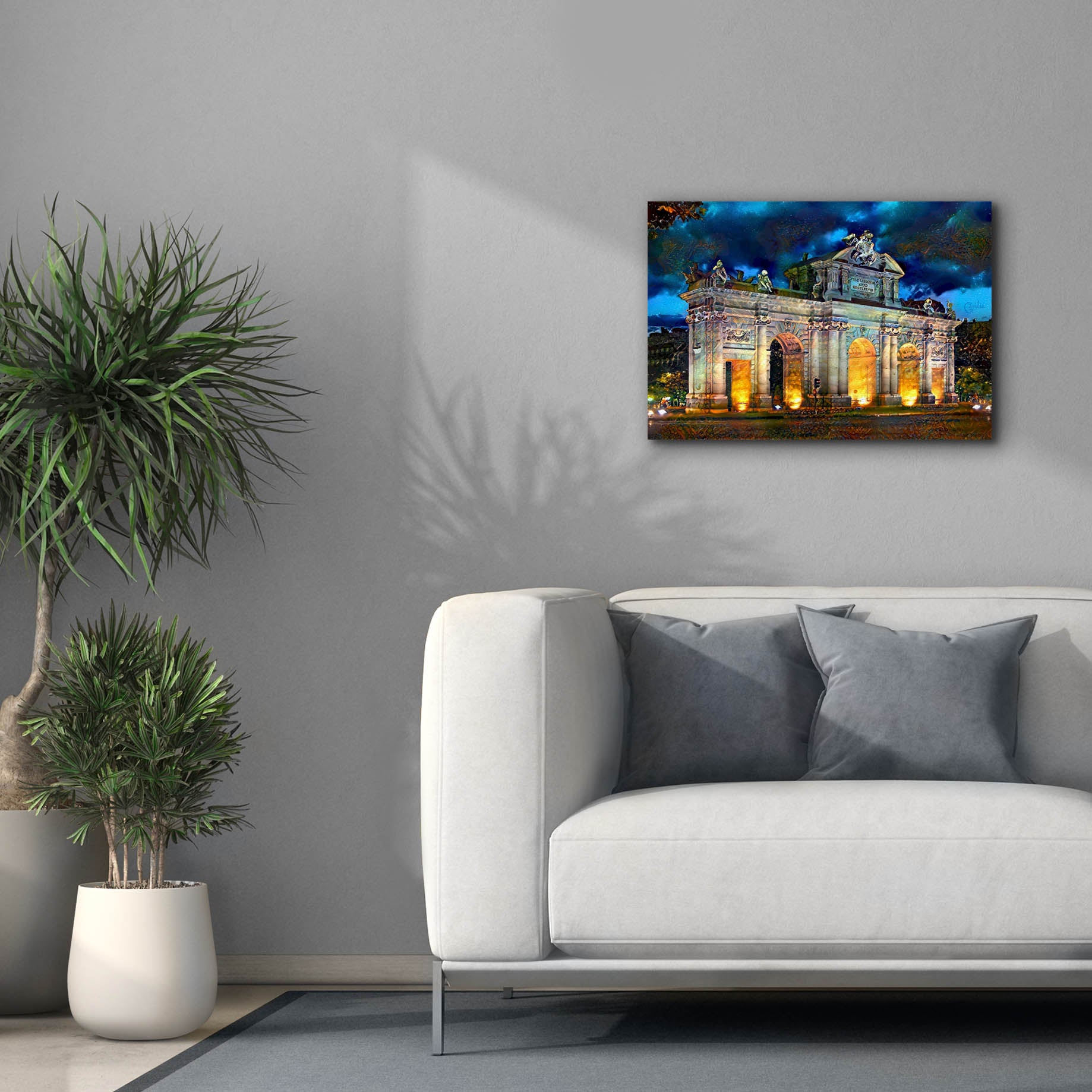 'Madrid Spain Alcala Gate' by Pedro Gavidia, Canvas Wall Art,26 x 18