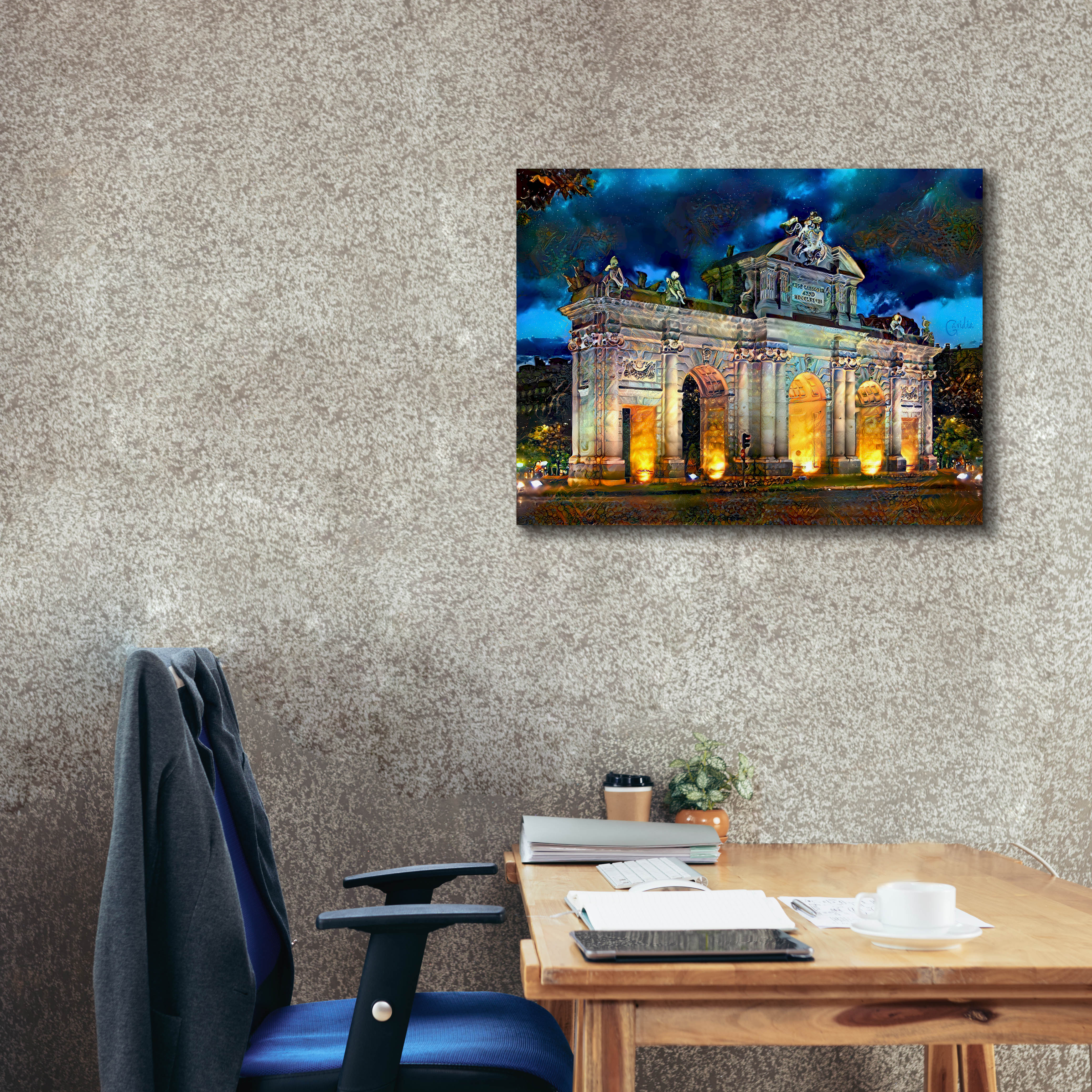 'Madrid Spain Alcala Gate' by Pedro Gavidia, Canvas Wall Art,34 x 26