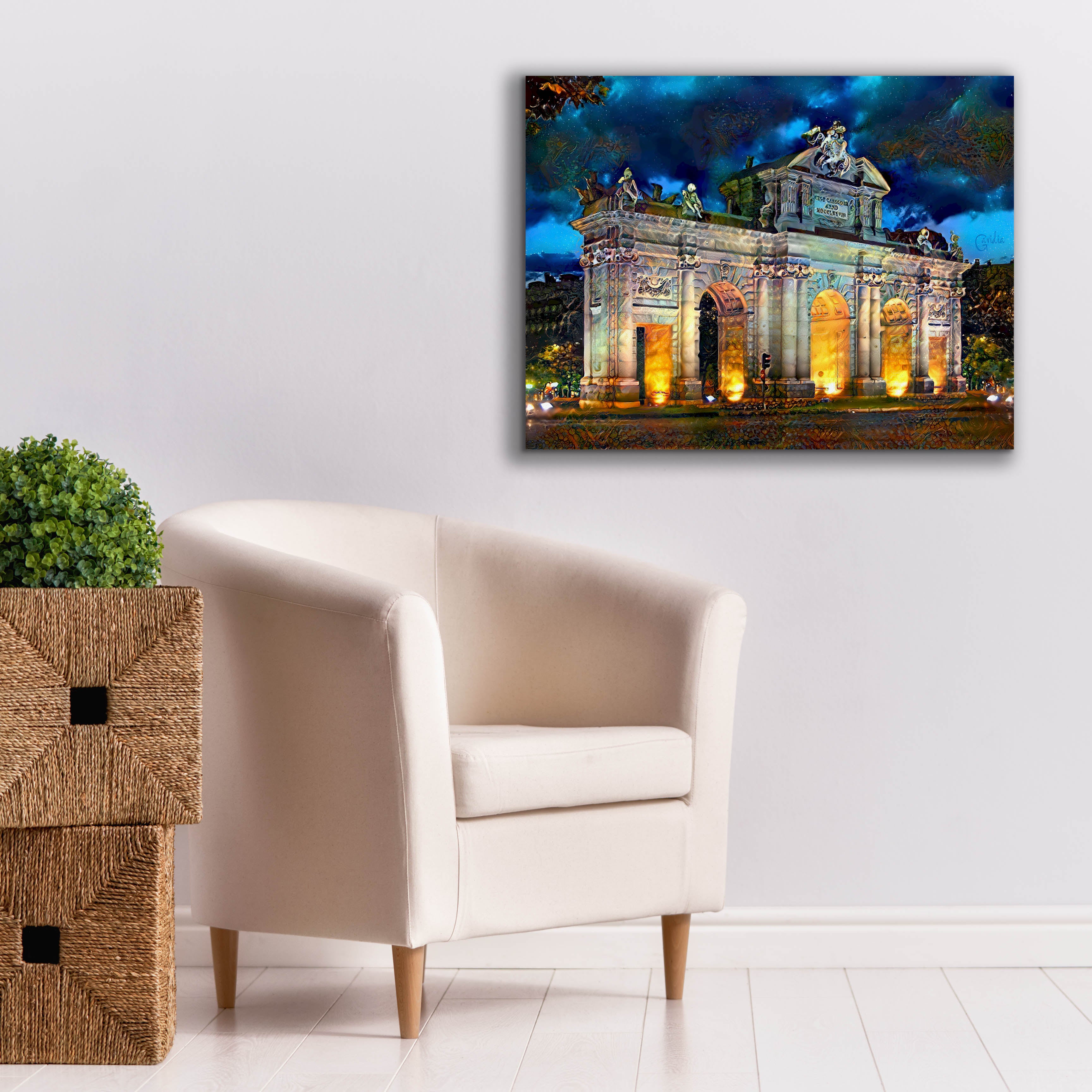 'Madrid Spain Alcala Gate' by Pedro Gavidia, Canvas Wall Art,34 x 26