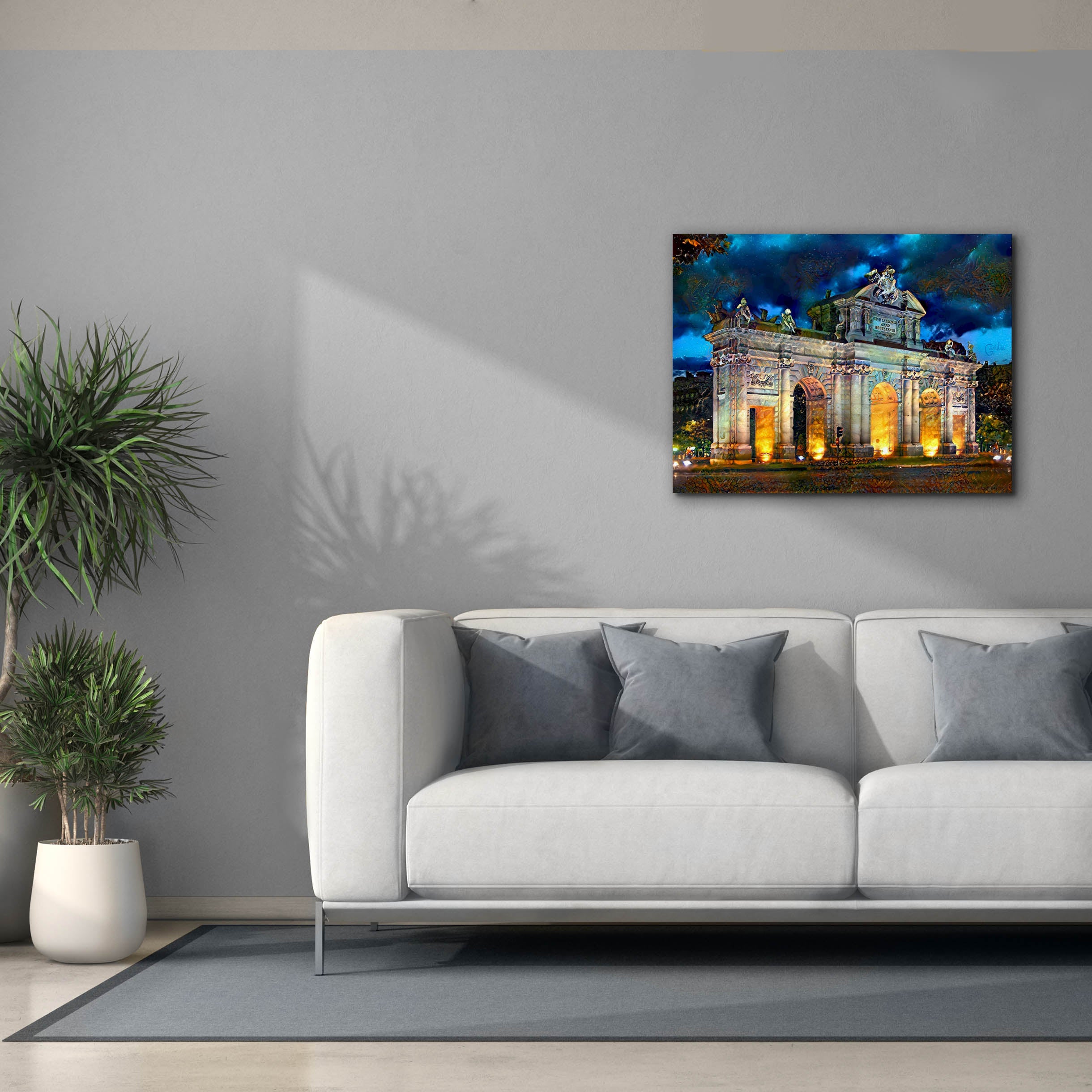 'Madrid Spain Alcala Gate' by Pedro Gavidia, Canvas Wall Art,34 x 26