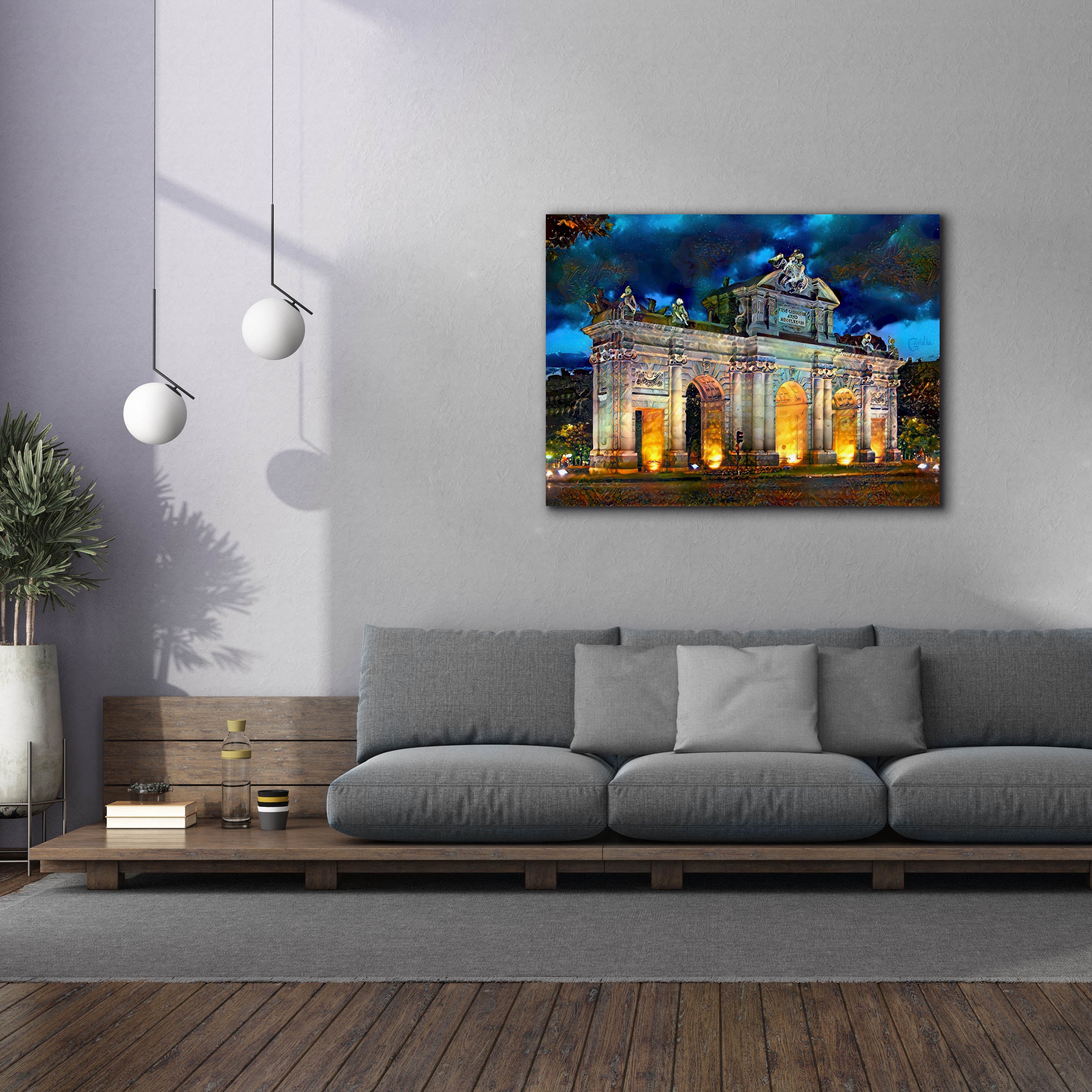 'Madrid Spain Alcala Gate' by Pedro Gavidia, Canvas Wall Art,54 x 40