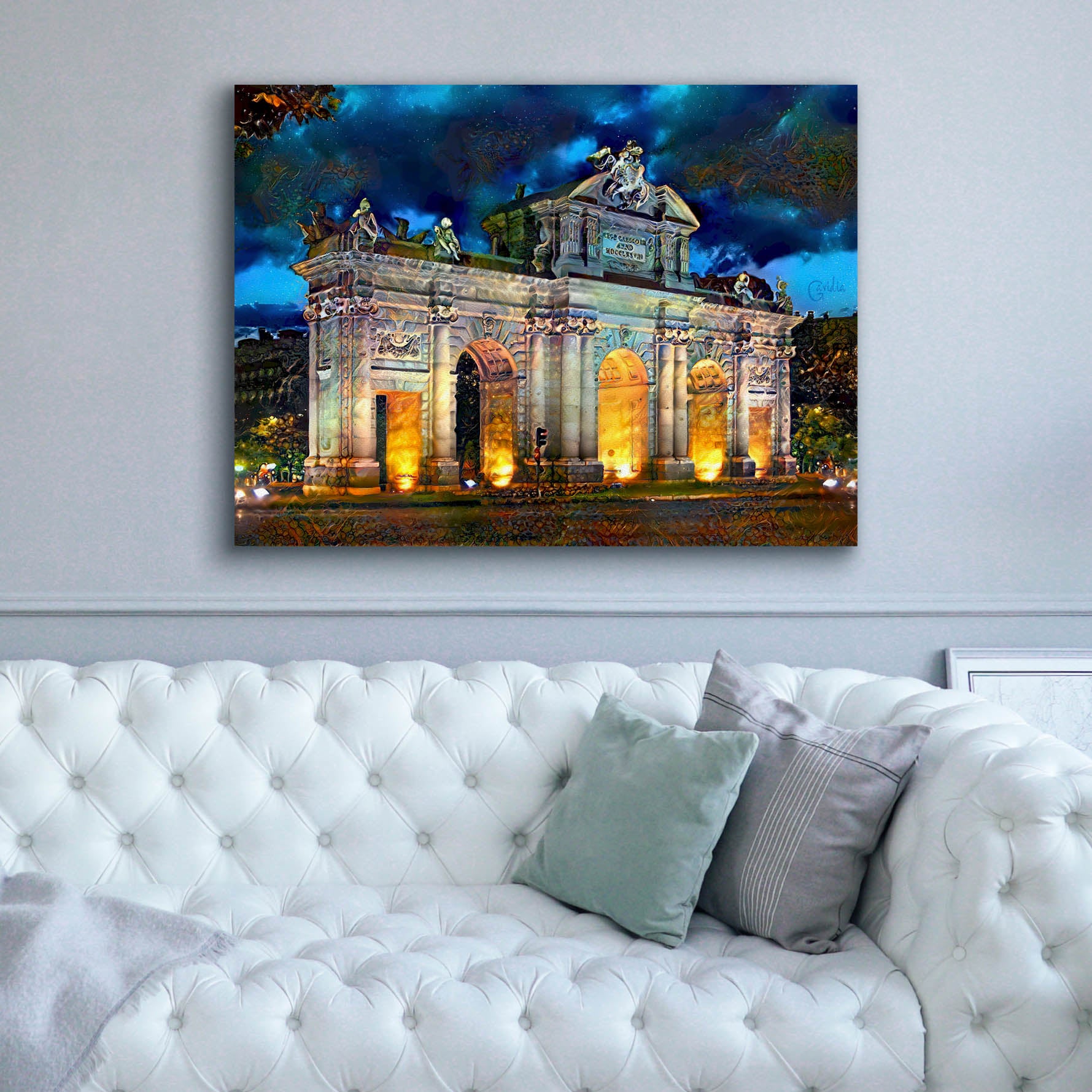 'Madrid Spain Alcala Gate' by Pedro Gavidia, Canvas Wall Art,54 x 40