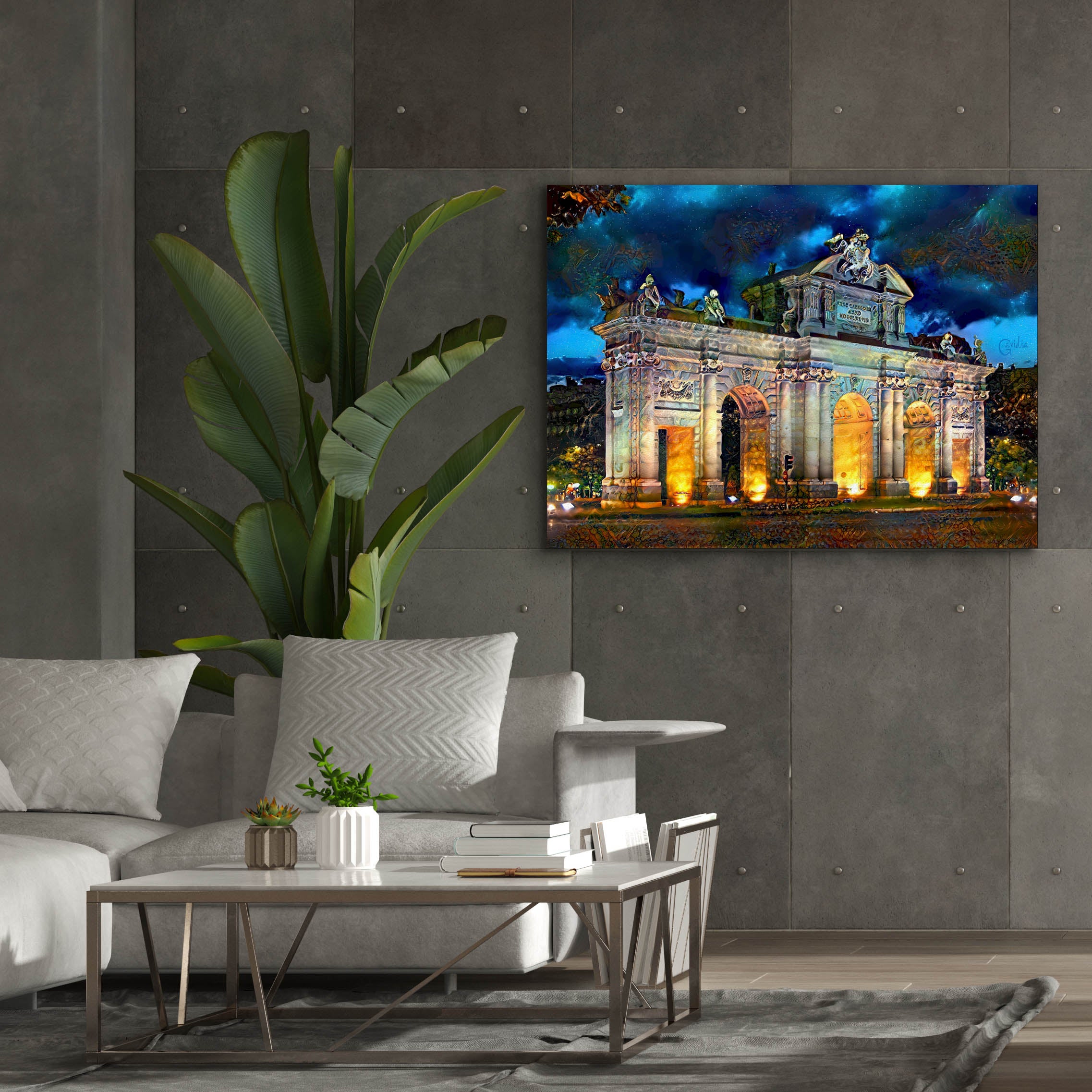 'Madrid Spain Alcala Gate' by Pedro Gavidia, Canvas Wall Art,54 x 40