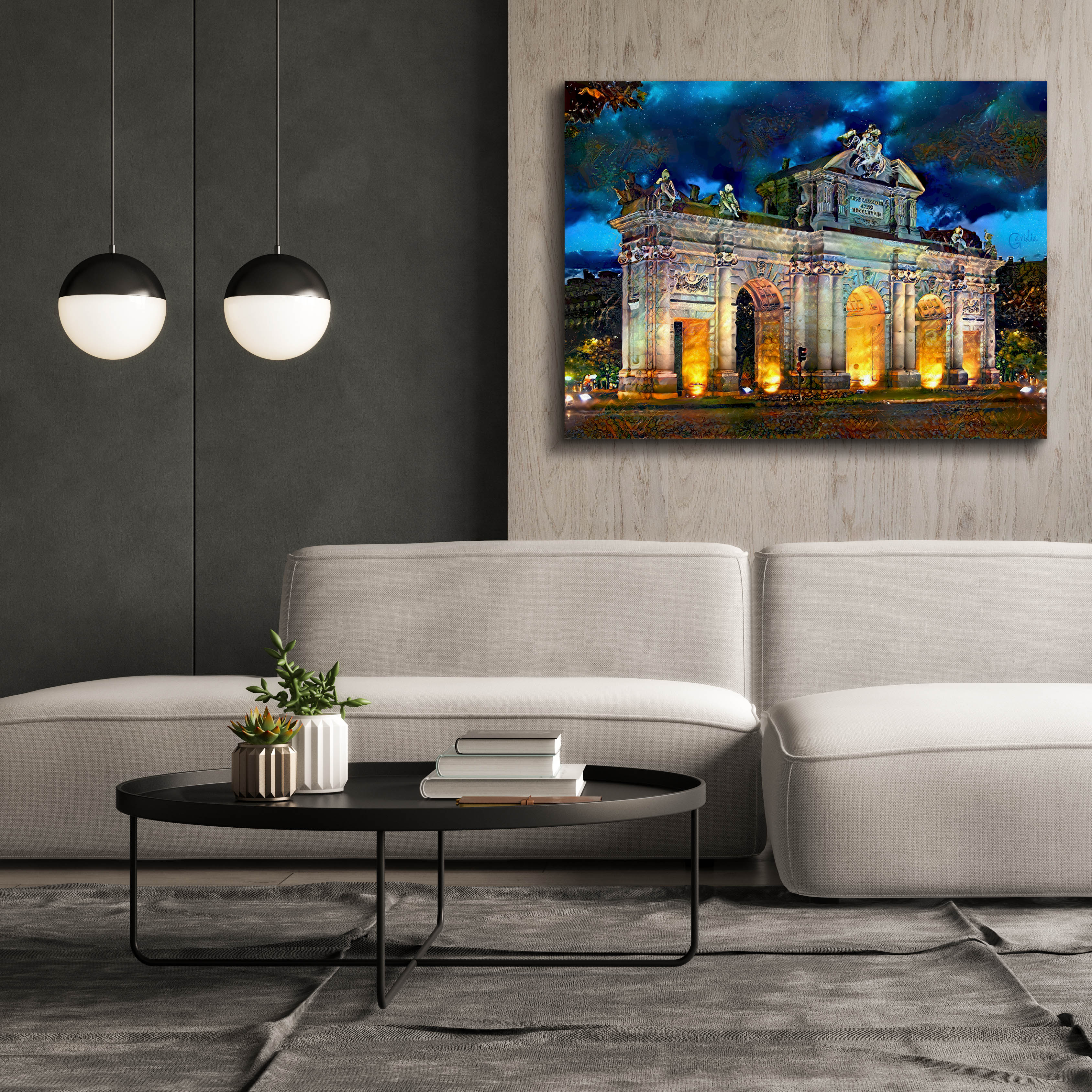 'Madrid Spain Alcala Gate' by Pedro Gavidia, Canvas Wall Art,54 x 40