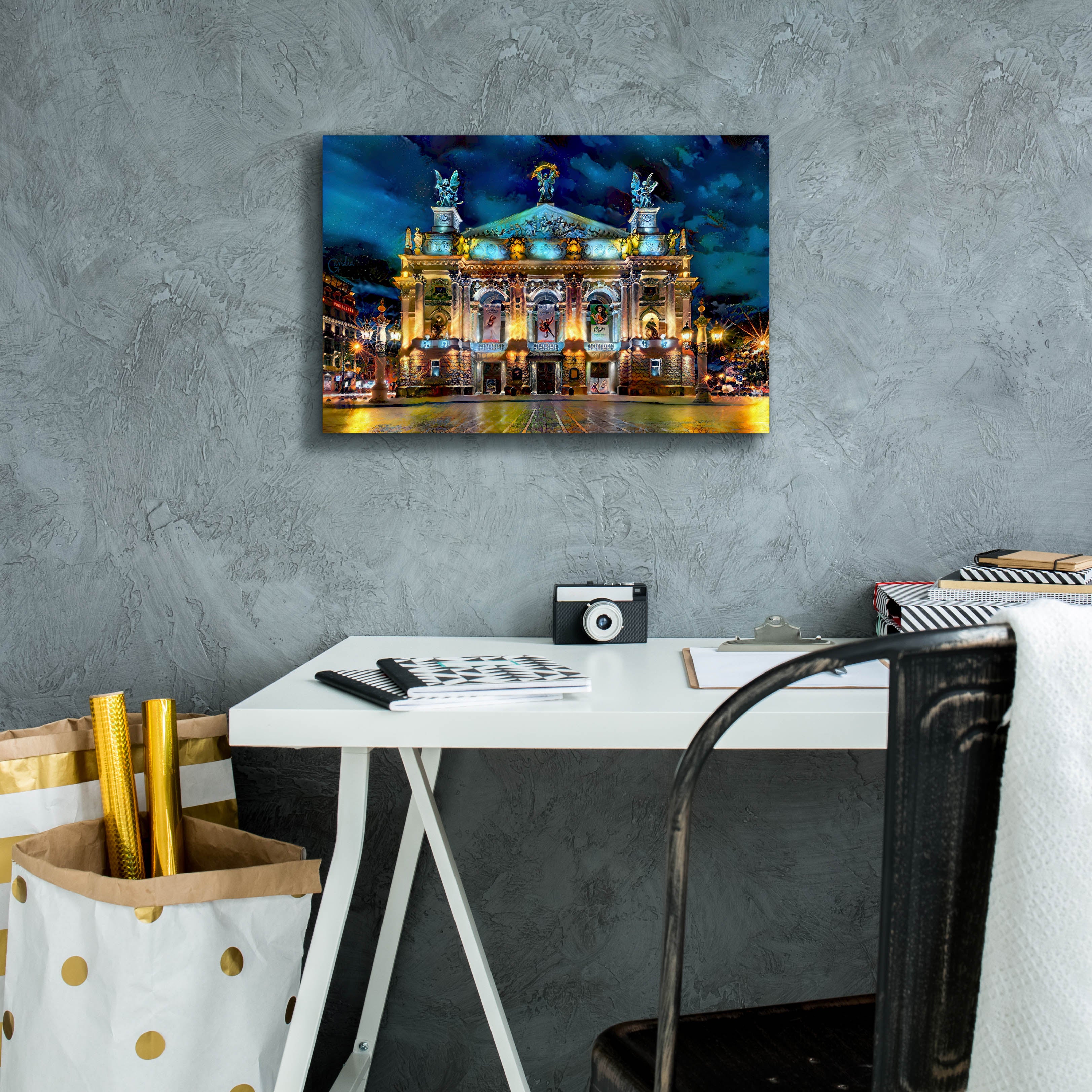 'Leopolis Ukraine Opera' by Pedro Gavidia, Canvas Wall Art,18 x 12