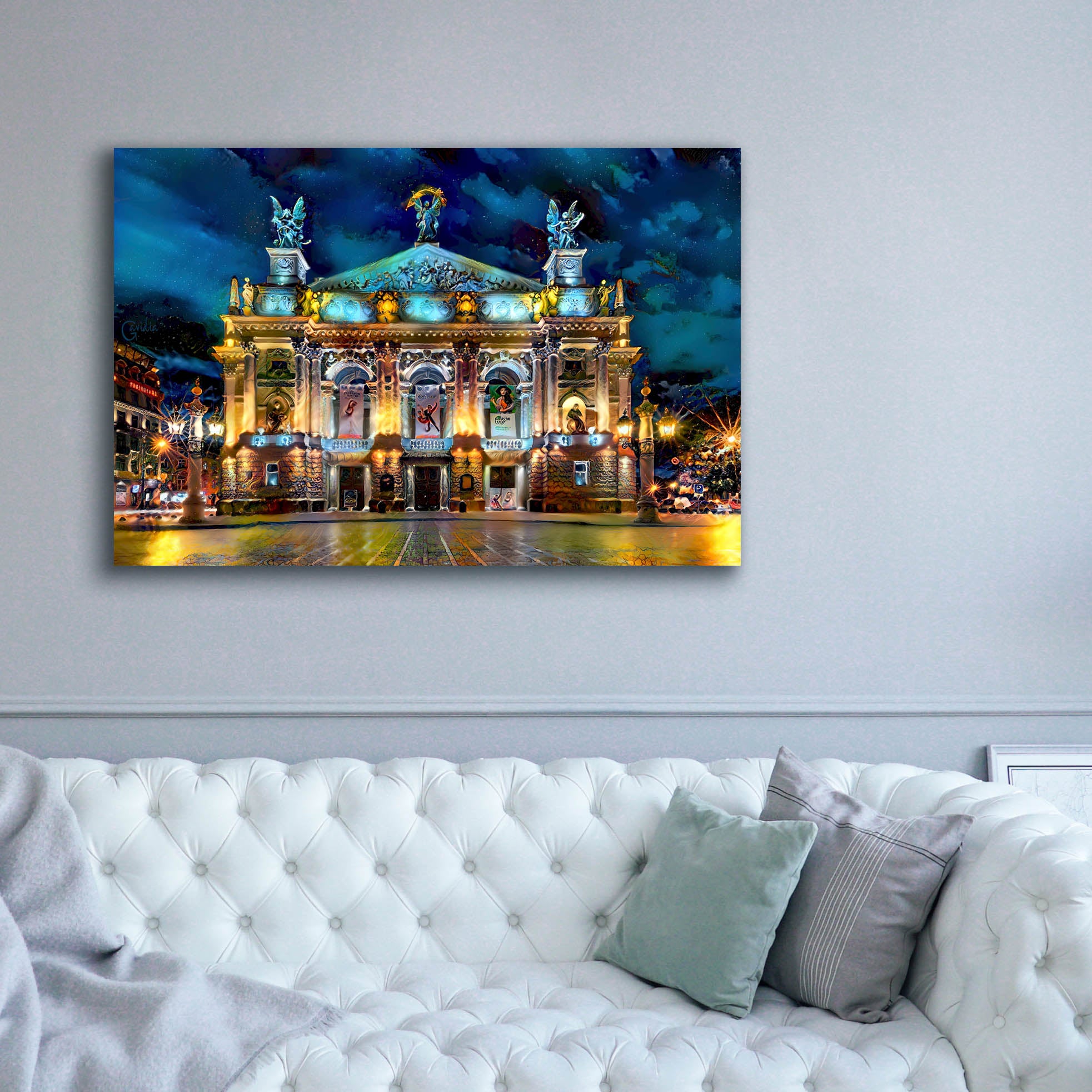 'Leopolis Ukraine Opera' by Pedro Gavidia, Canvas Wall Art,60 x 40