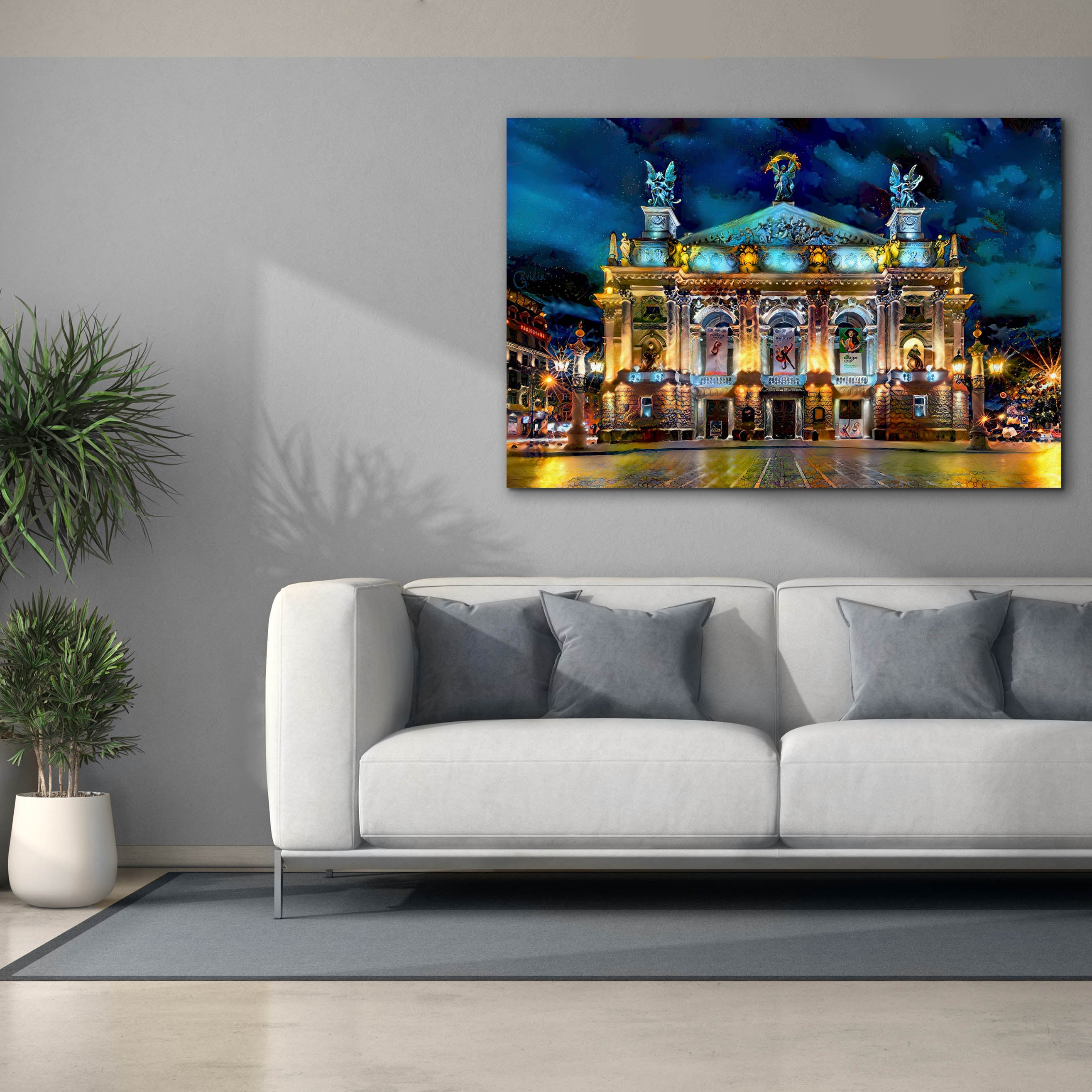'Leopolis Ukraine Opera' by Pedro Gavidia, Canvas Wall Art,60 x 40