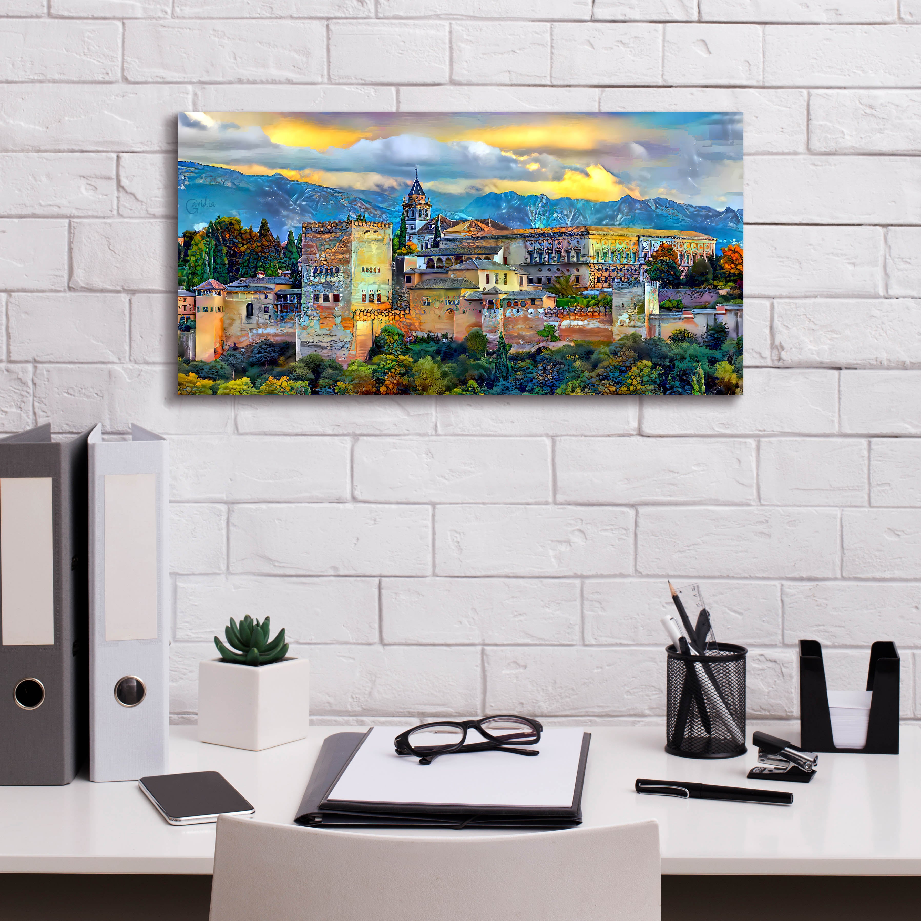 'Granada Spain La Alhambra' by Pedro Gavidia, Canvas Wall Art,24 x 12