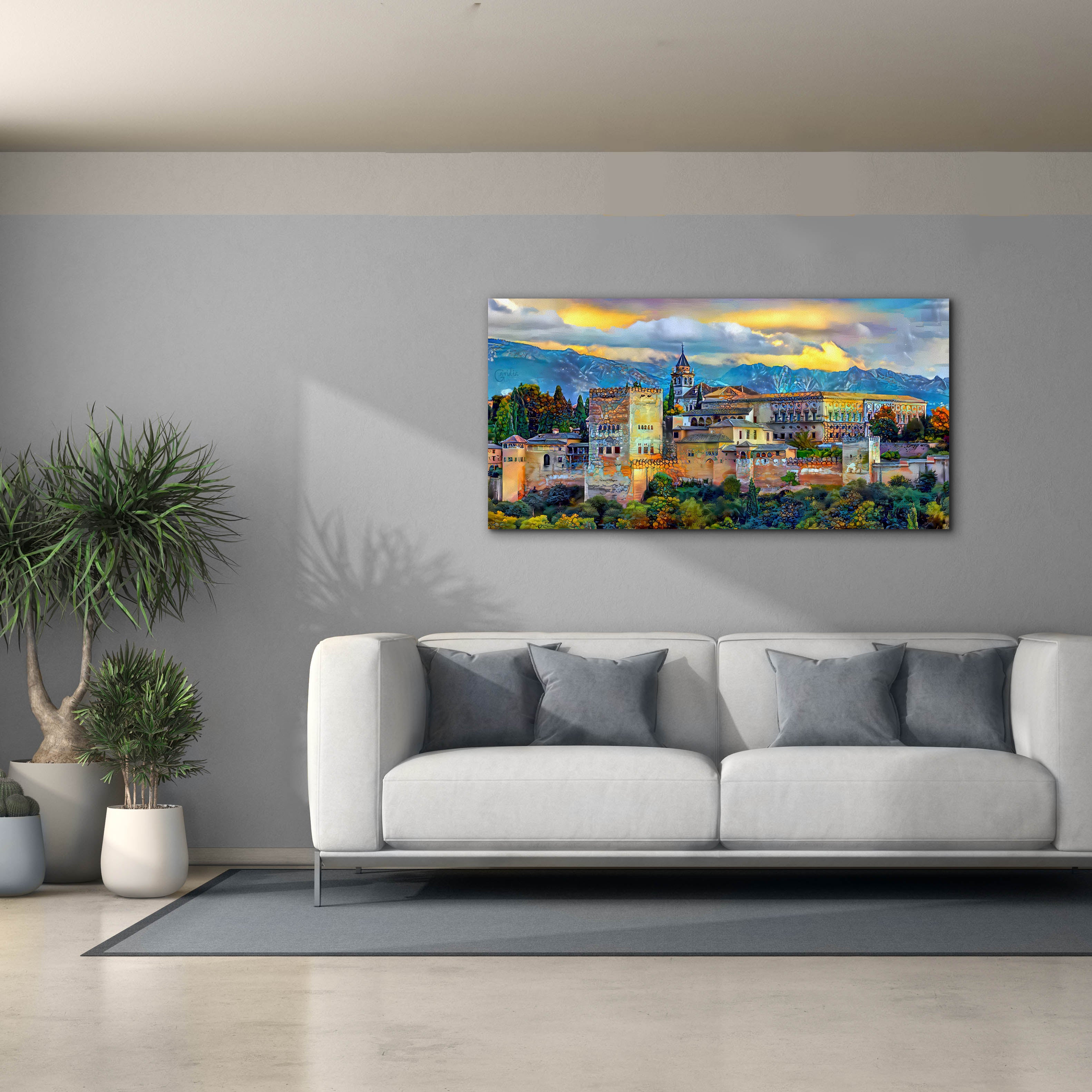 'Granada Spain La Alhambra' by Pedro Gavidia, Canvas Wall Art,60 x 30