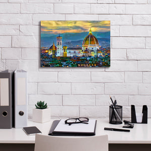 'Florence Italy Duomo Sunset' by Pedro Gavidia, Canvas Wall Art,18 x 12