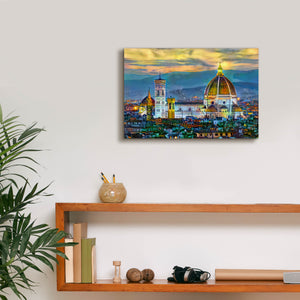 'Florence Italy Duomo Sunset' by Pedro Gavidia, Canvas Wall Art,18 x 12