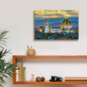 'Florence Italy Duomo Sunset' by Pedro Gavidia, Canvas Wall Art,18 x 12