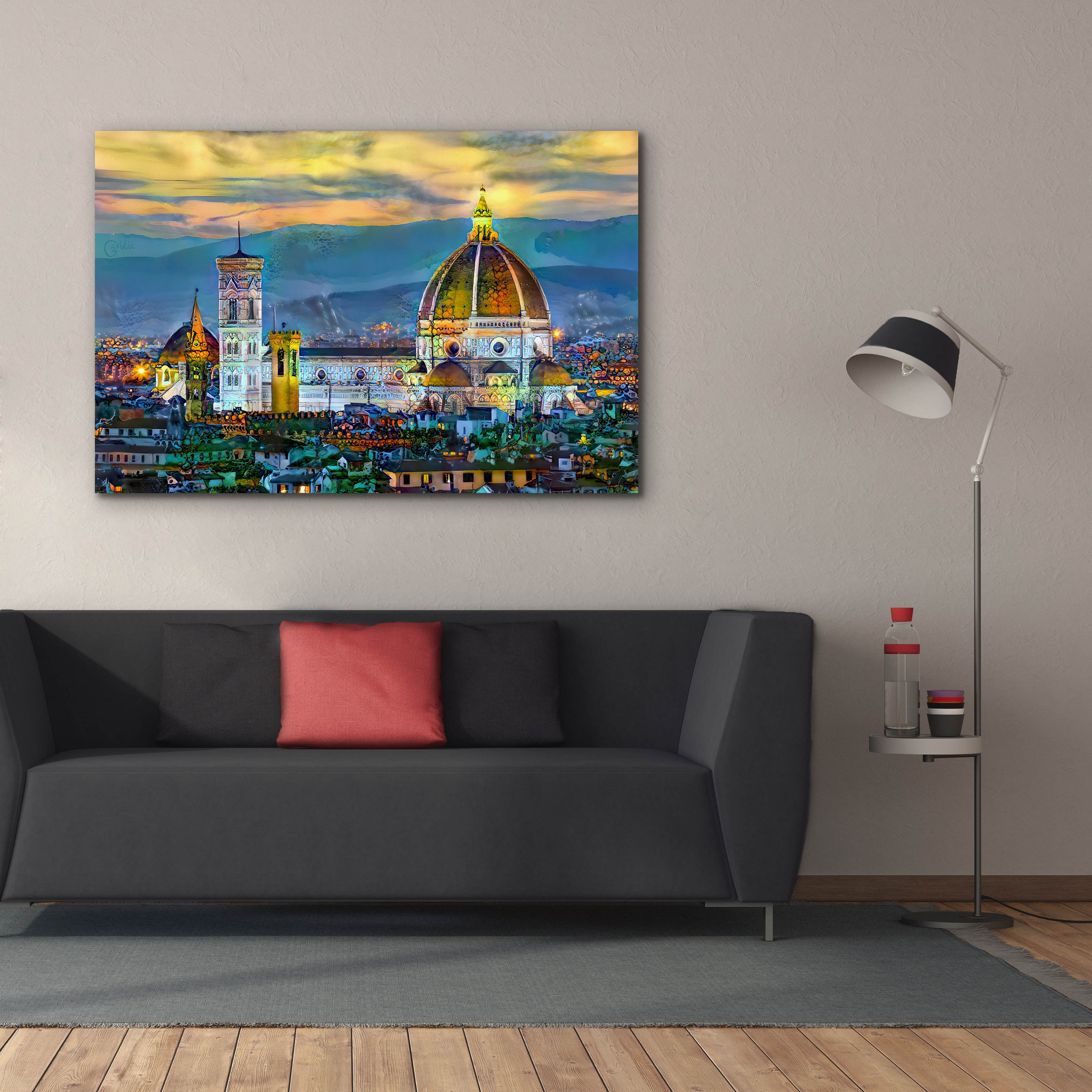 'Florence Italy Duomo Sunset' by Pedro Gavidia, Canvas Wall Art,60 x 40
