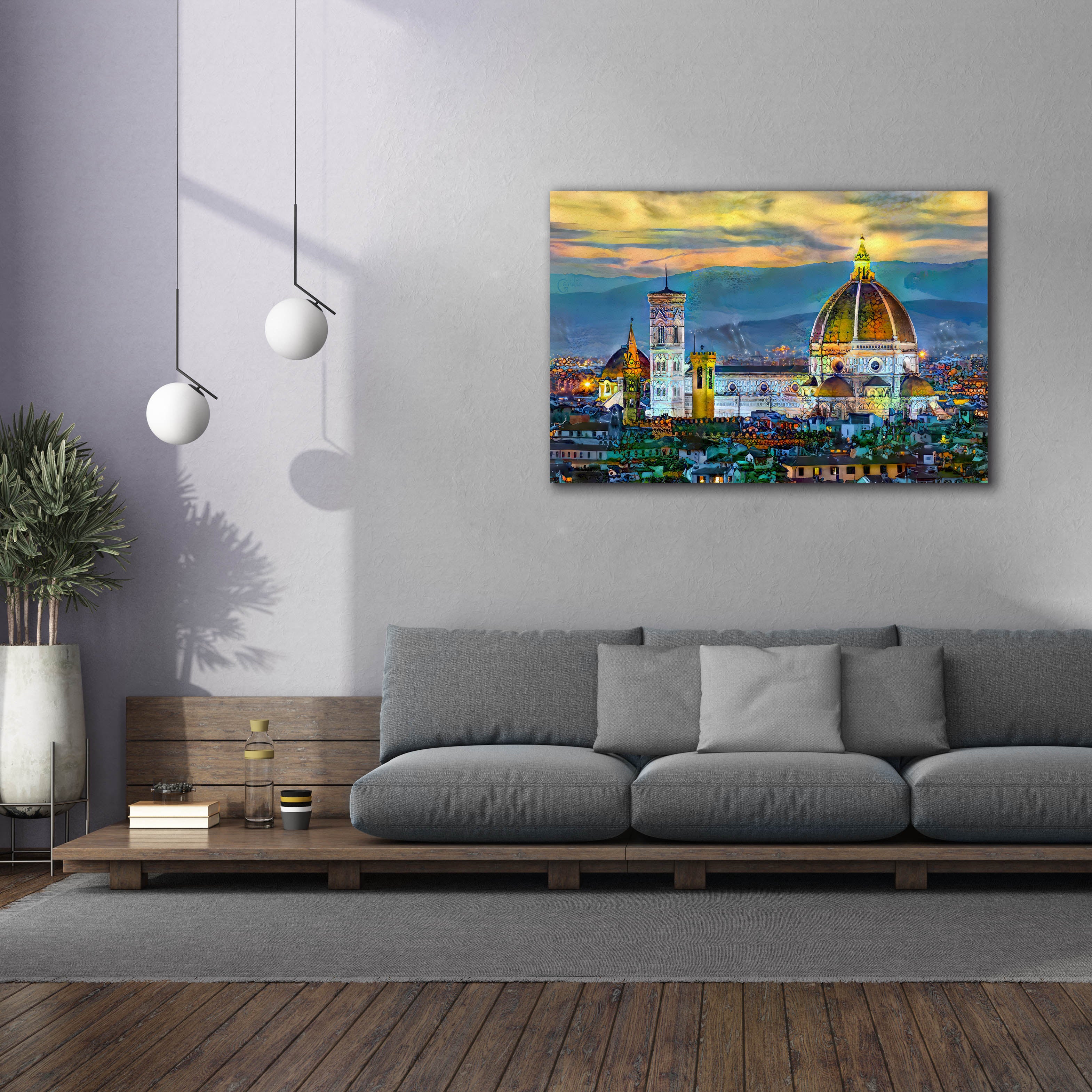 'Florence Italy Duomo Sunset' by Pedro Gavidia, Canvas Wall Art,60 x 40