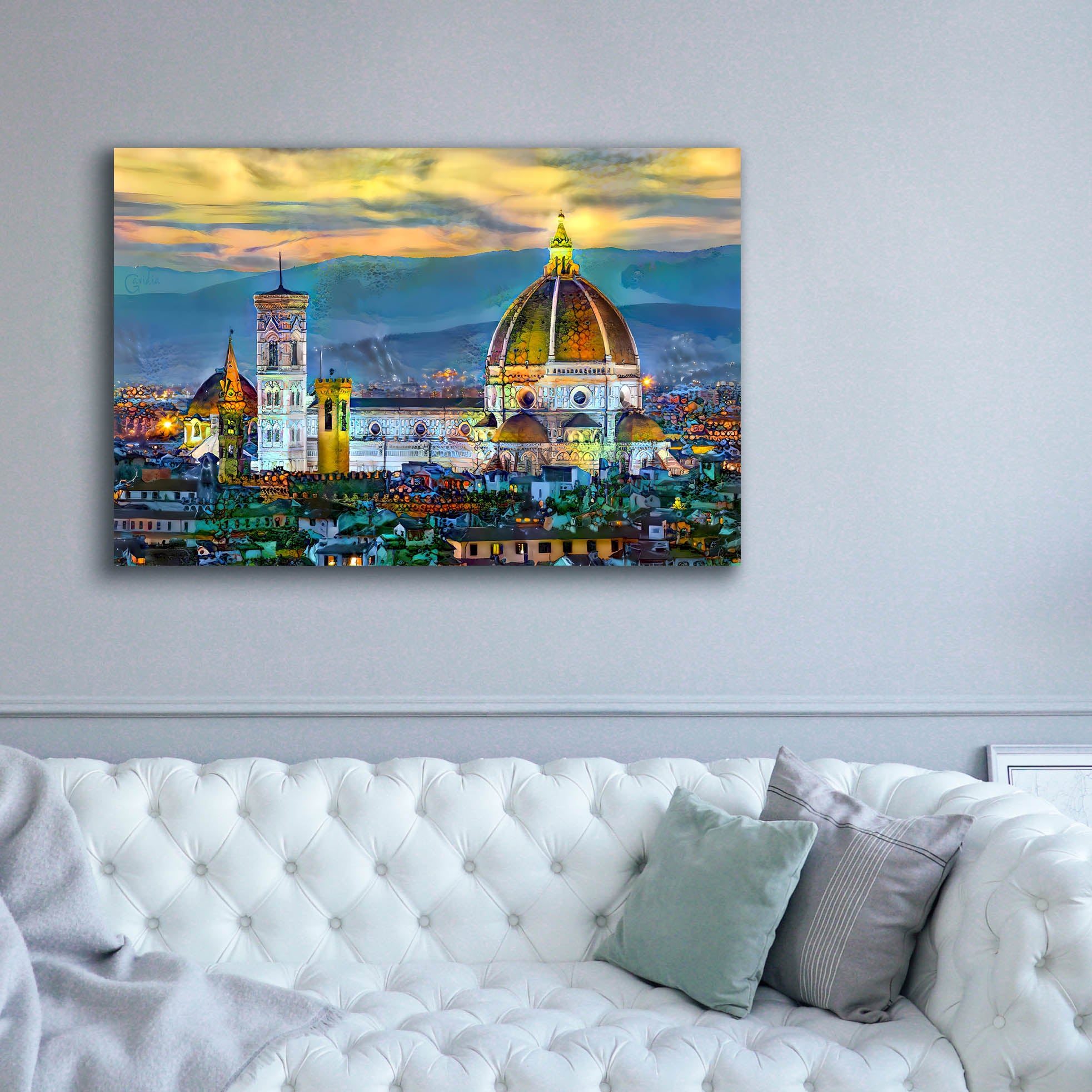 'Florence Italy Duomo Sunset' by Pedro Gavidia, Canvas Wall Art,60 x 40